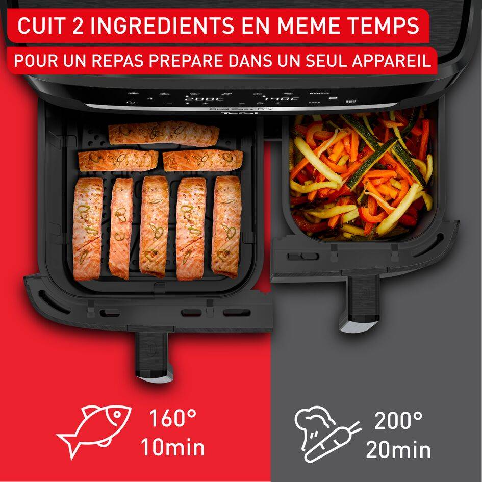 Easy Fry Dual XXL, 11L, Air fryer, Noir