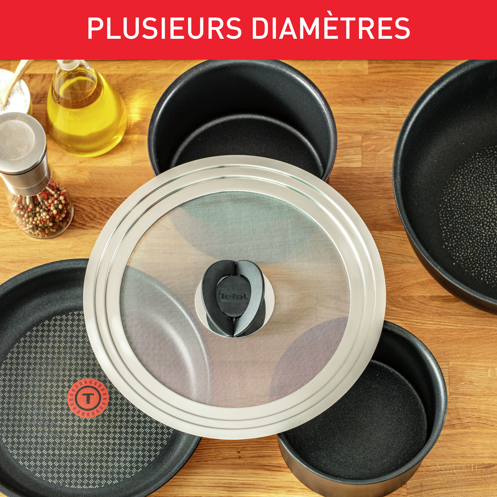 INGENIO couvercle anti-projection inox 24-30cm