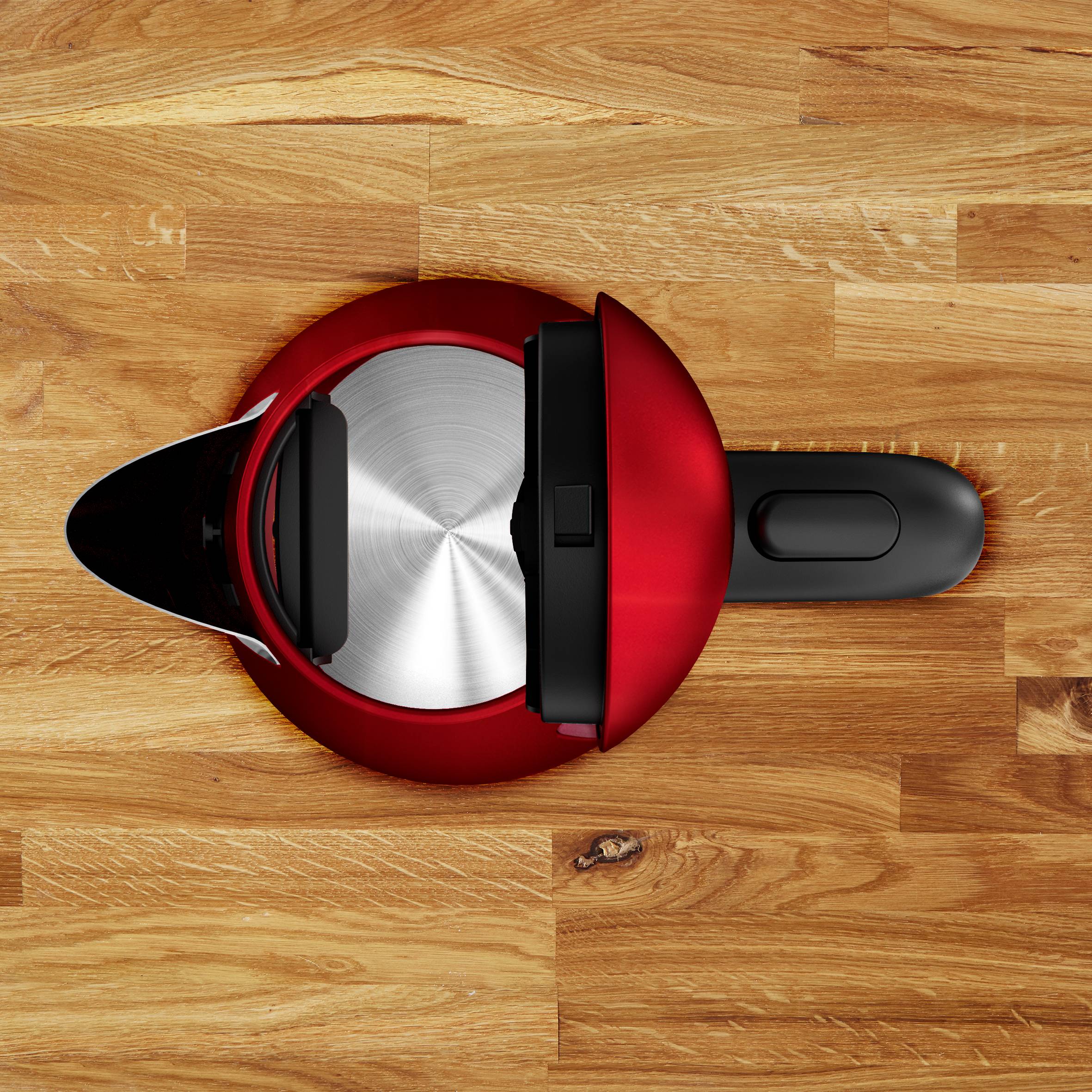 Bouilloire 1,7l rouge inox