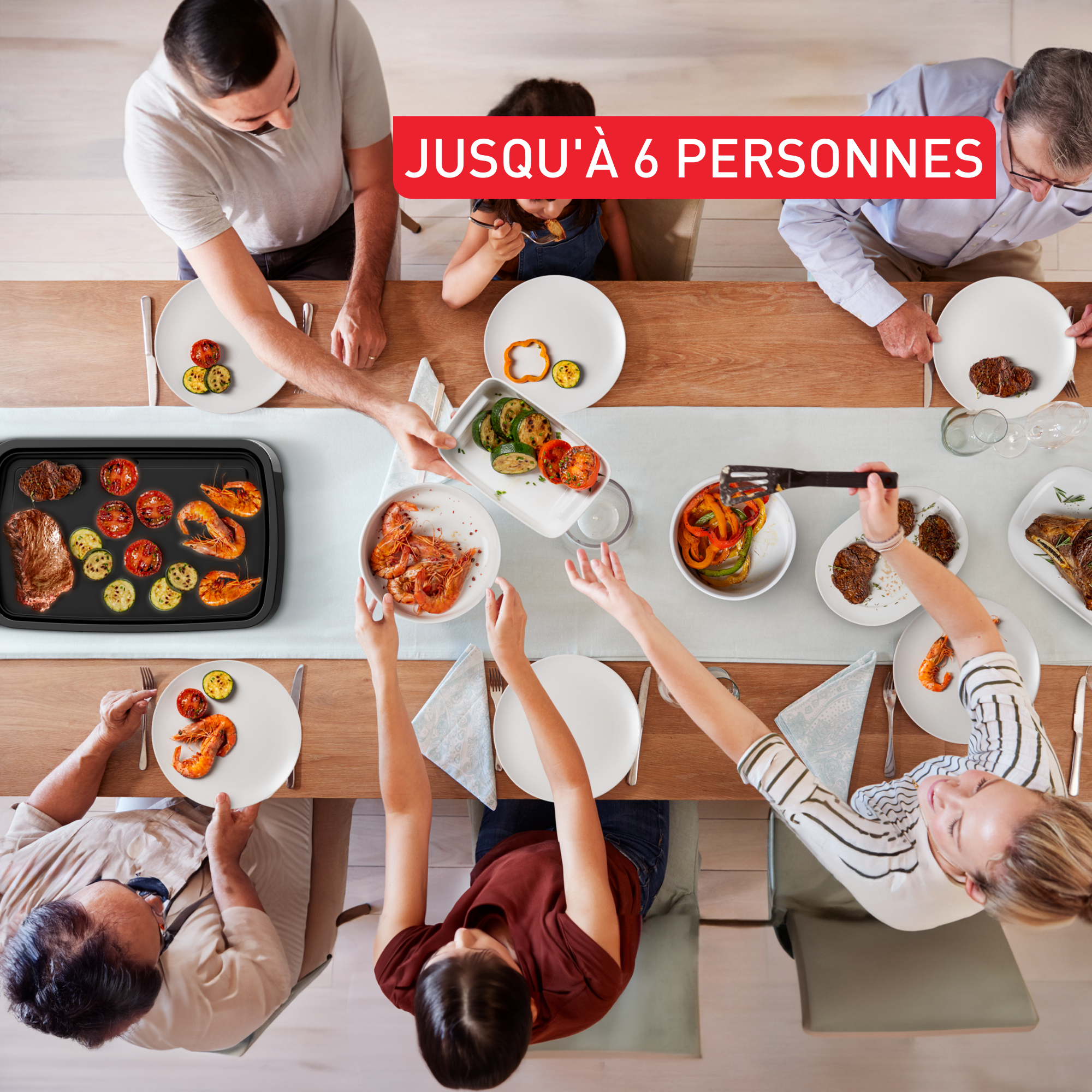 Plancha Inox, Plancha Electrique, 6 personnes, revêtement antiadhésif
