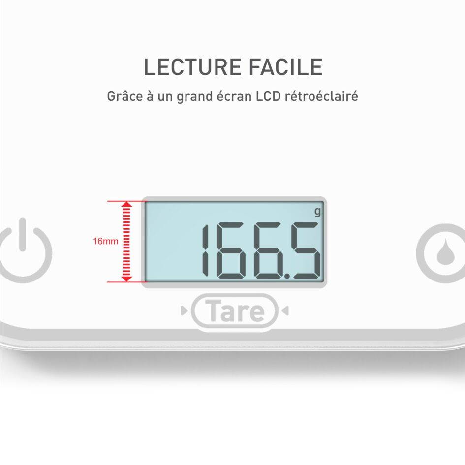 Optiss, Balance de cuisine électronique, jusqu'à 5 Kg, Blanche