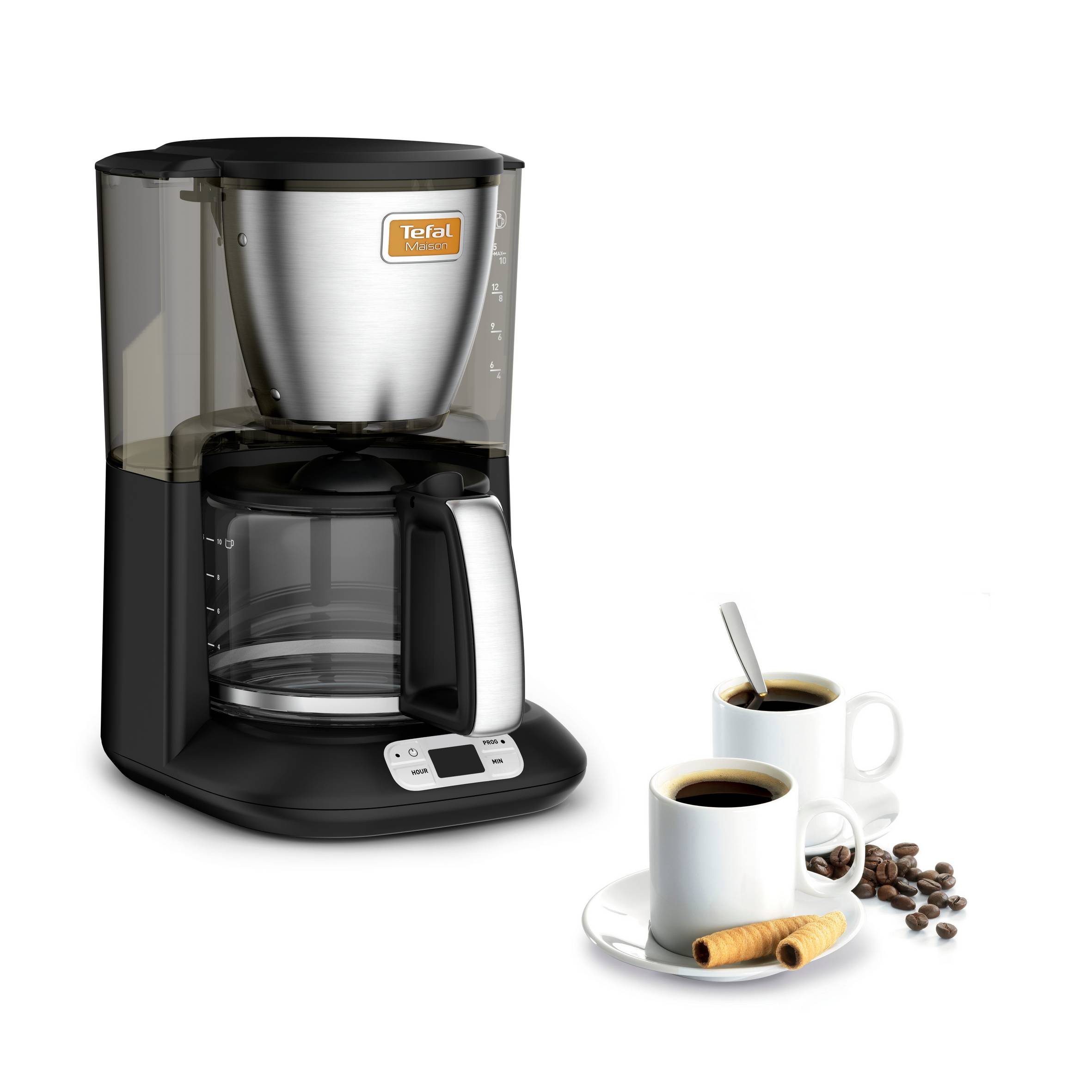 Tefal maison programmable noir inox 10/15 tasses