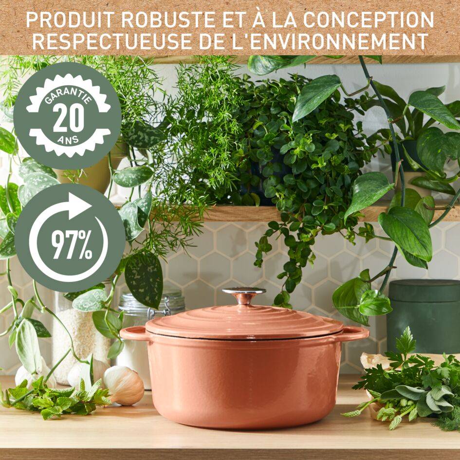 Lov, Cocotte en fonte ovale, Induction, Four, 34x26cm, Terracotta