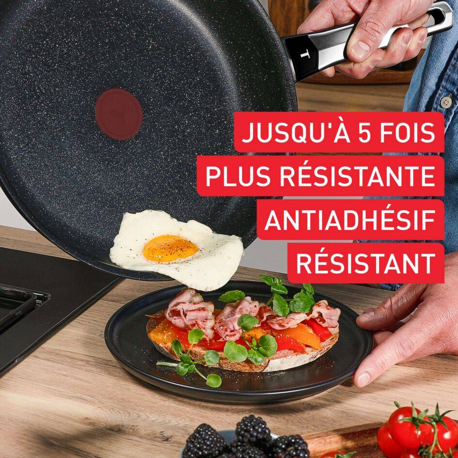 Expertise+, Poêle 24 cm, Revêtement antiadhésif haute performance, Induction