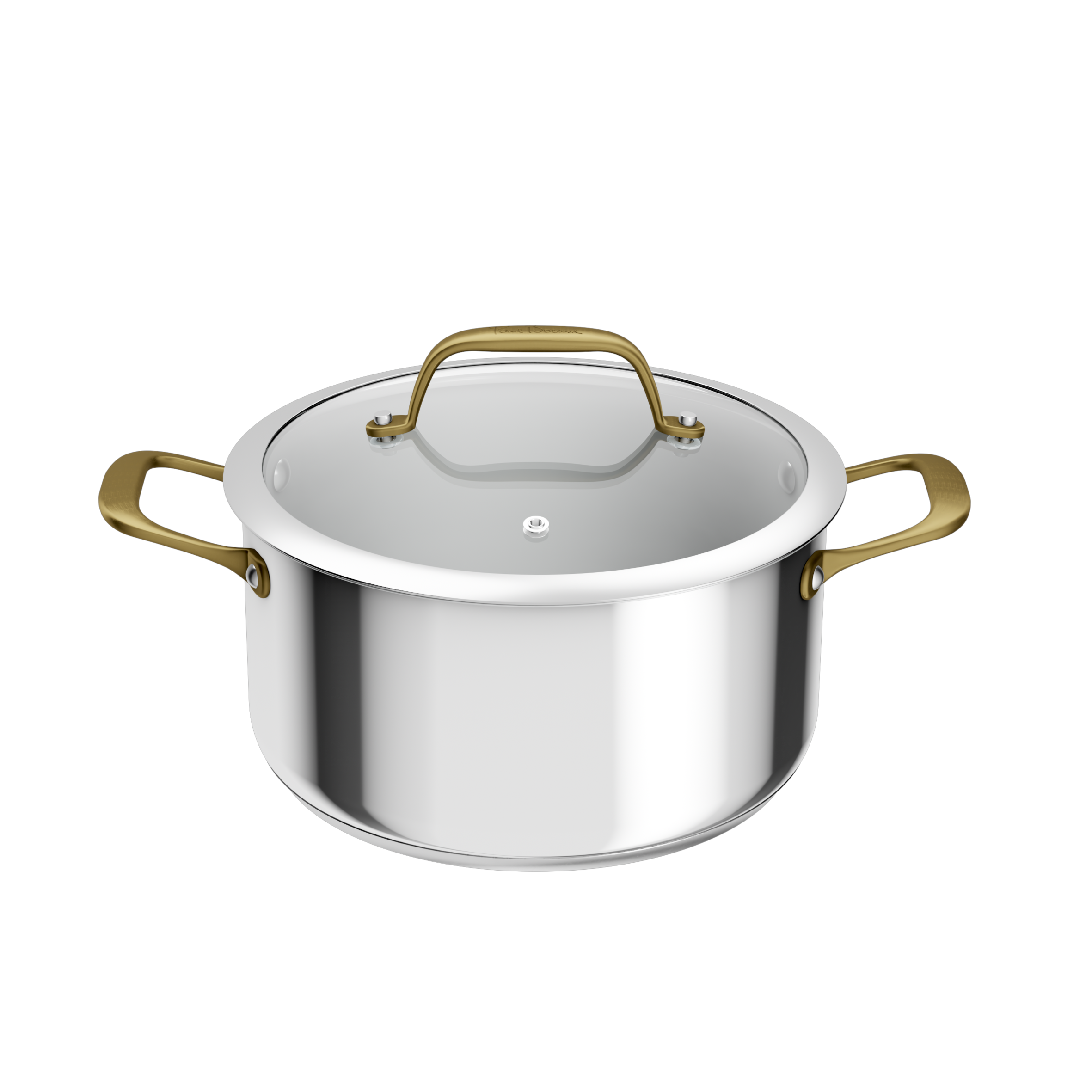 Tefal & Bocuse, Faitout de 24 cm avec couvercle en verre, Acier inoxydable sans revêtement