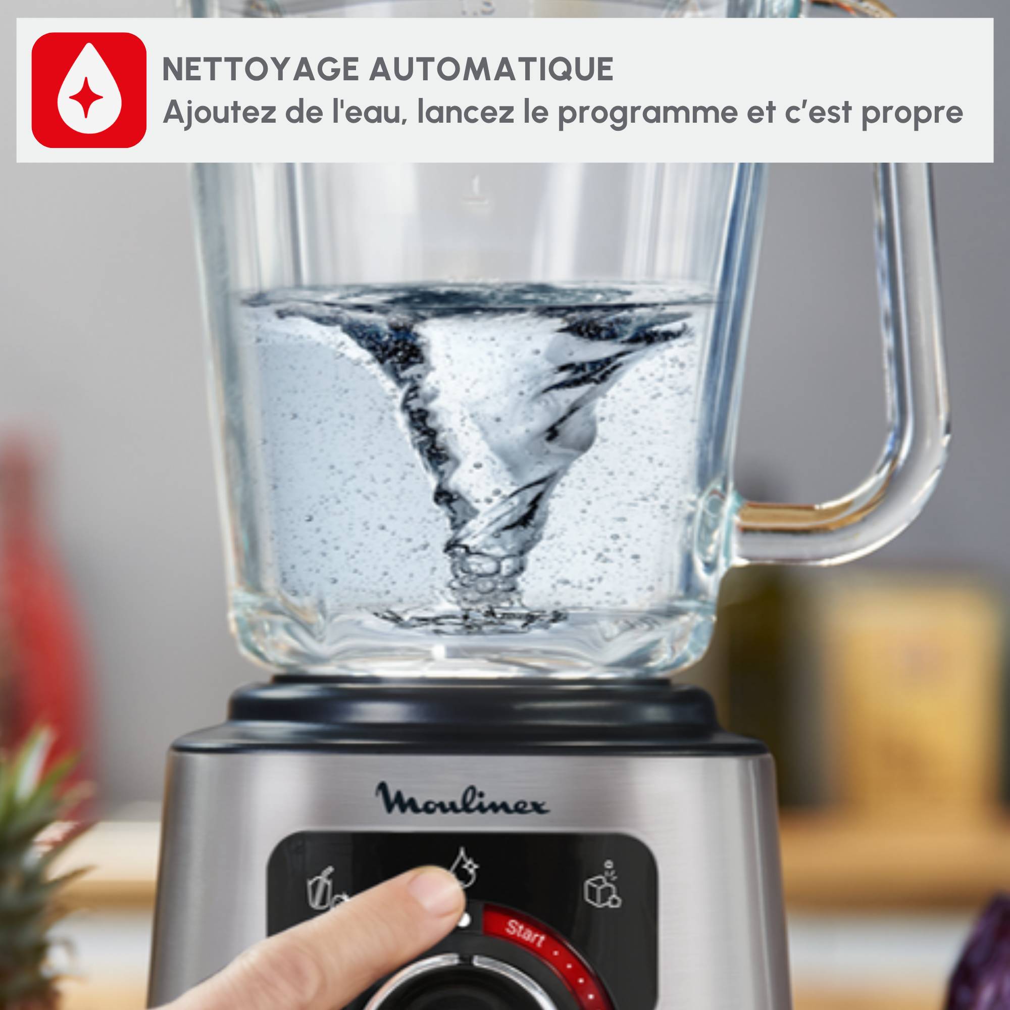 Perfectmix+, Blender, Bol verre 2L, 1200W, 3 programmes, 6 lames Powelix 