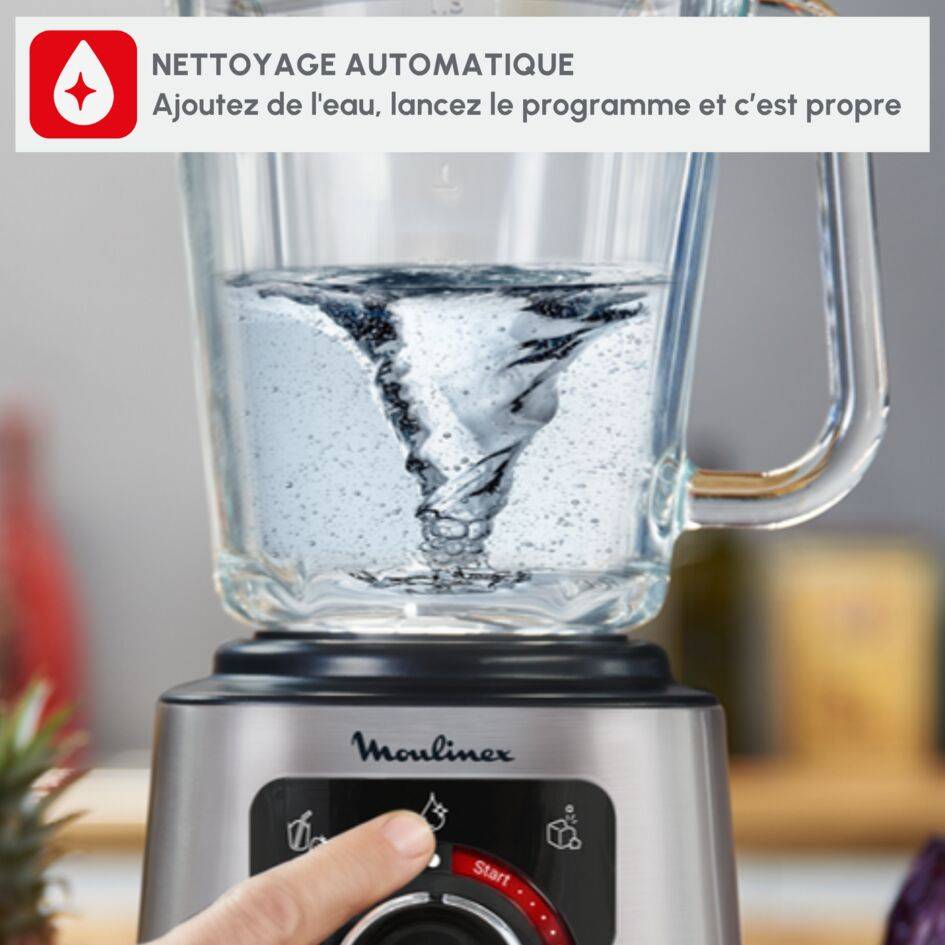 Perfectmix+, Blender, Bol verre 2L, 1200W, 3 programmes, 6 lames Powelix 