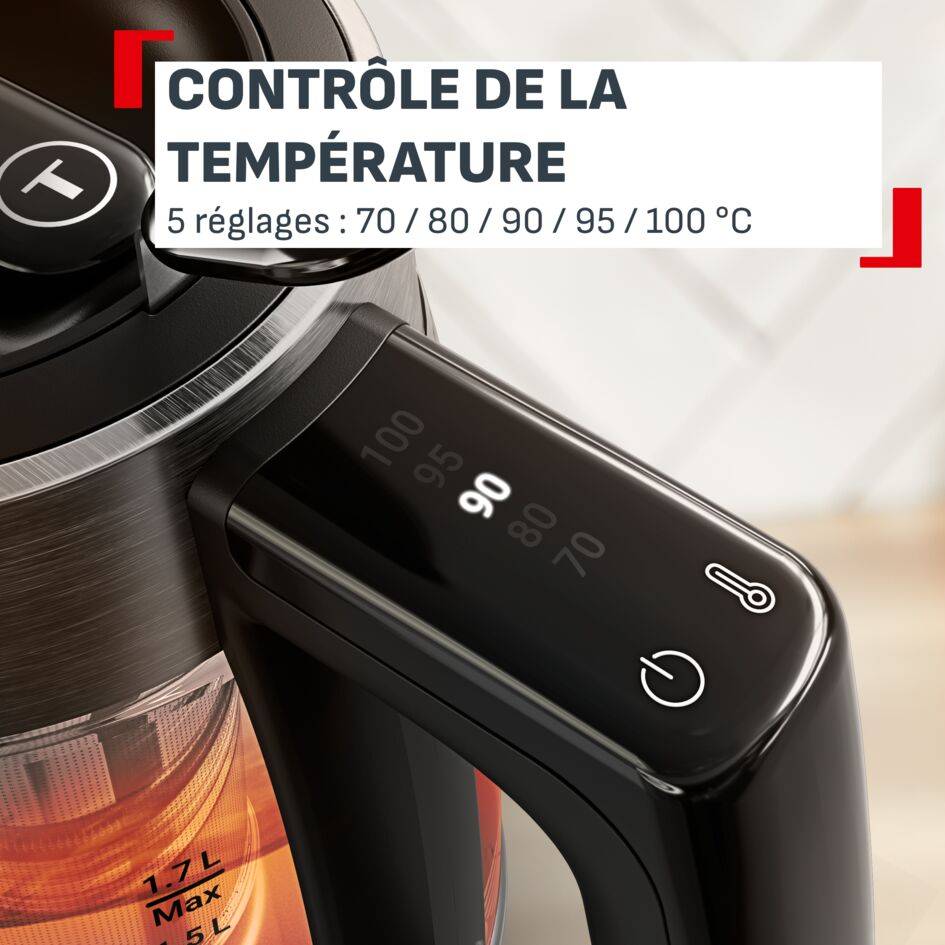 Element, Bouilloire électrique, 1,7 L, 5 niveaux de température