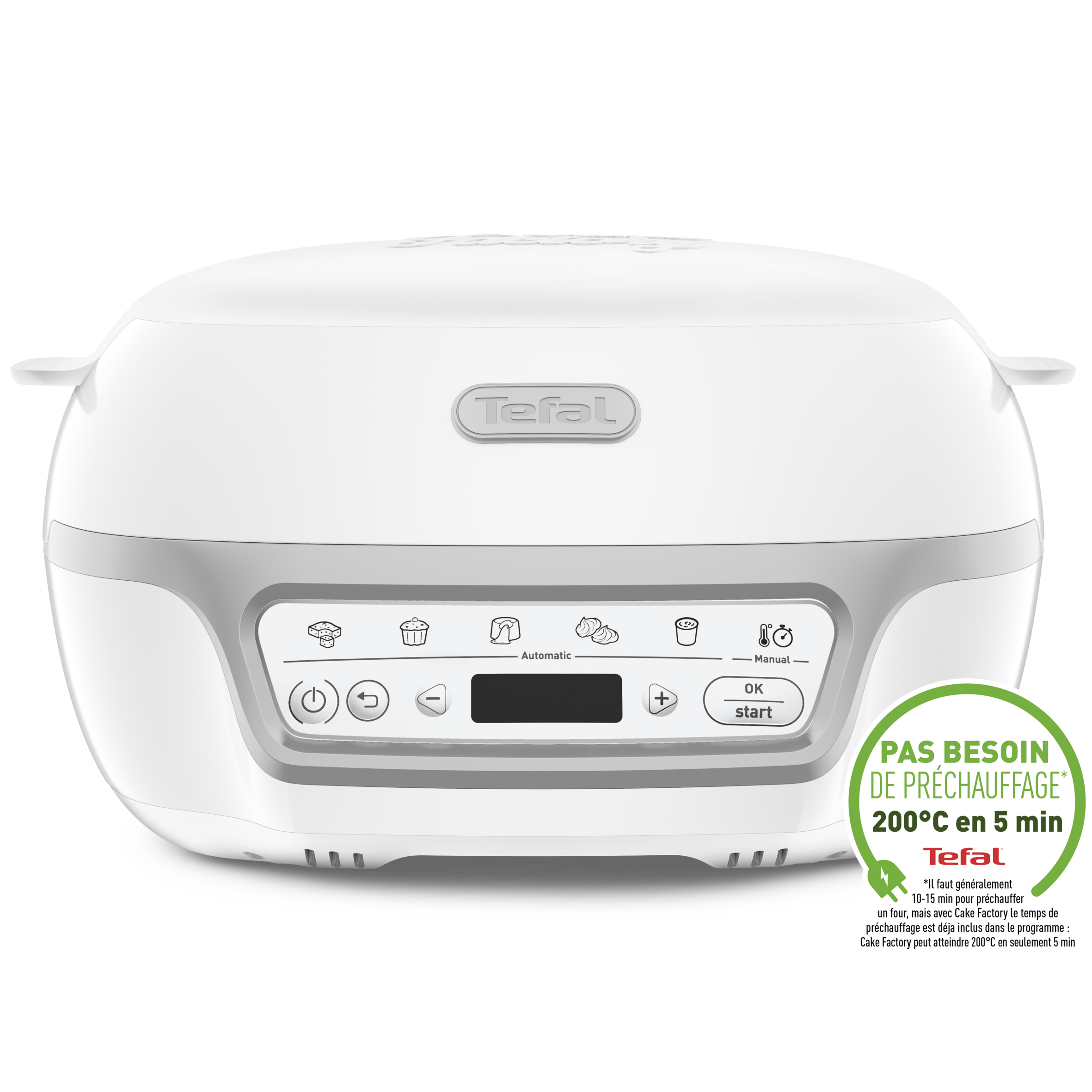 Cake Factory Délices Silver, Machine à gâteaux, 5 prog, 10 moules, écran rétroéclairé, RECONDITIONNÉ