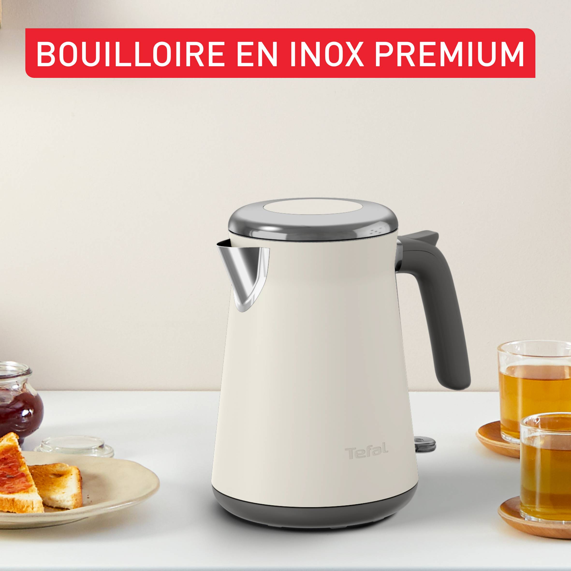 Collection, Bouilloire électrique inox, 1.7 L, Chauffe rapide, Arrêt automatique