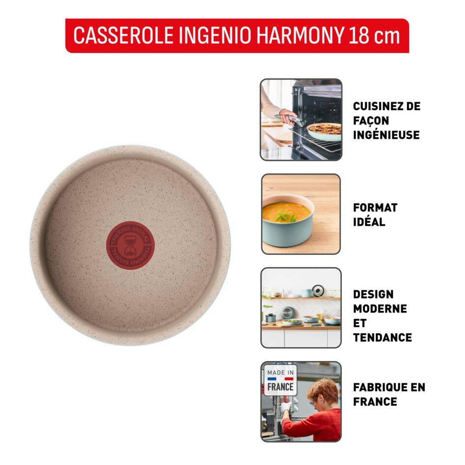 Ingenio Harmony, Casserole 18 cm, Poignée amovible