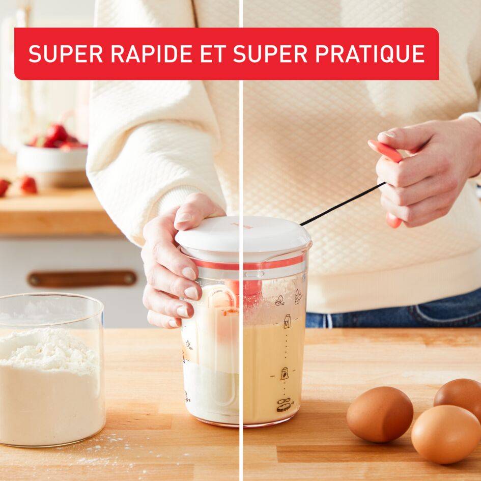 Tefal Crêpes Express, Mélangeur pâte à crêpes, Pâte parfaite en 2 minutes