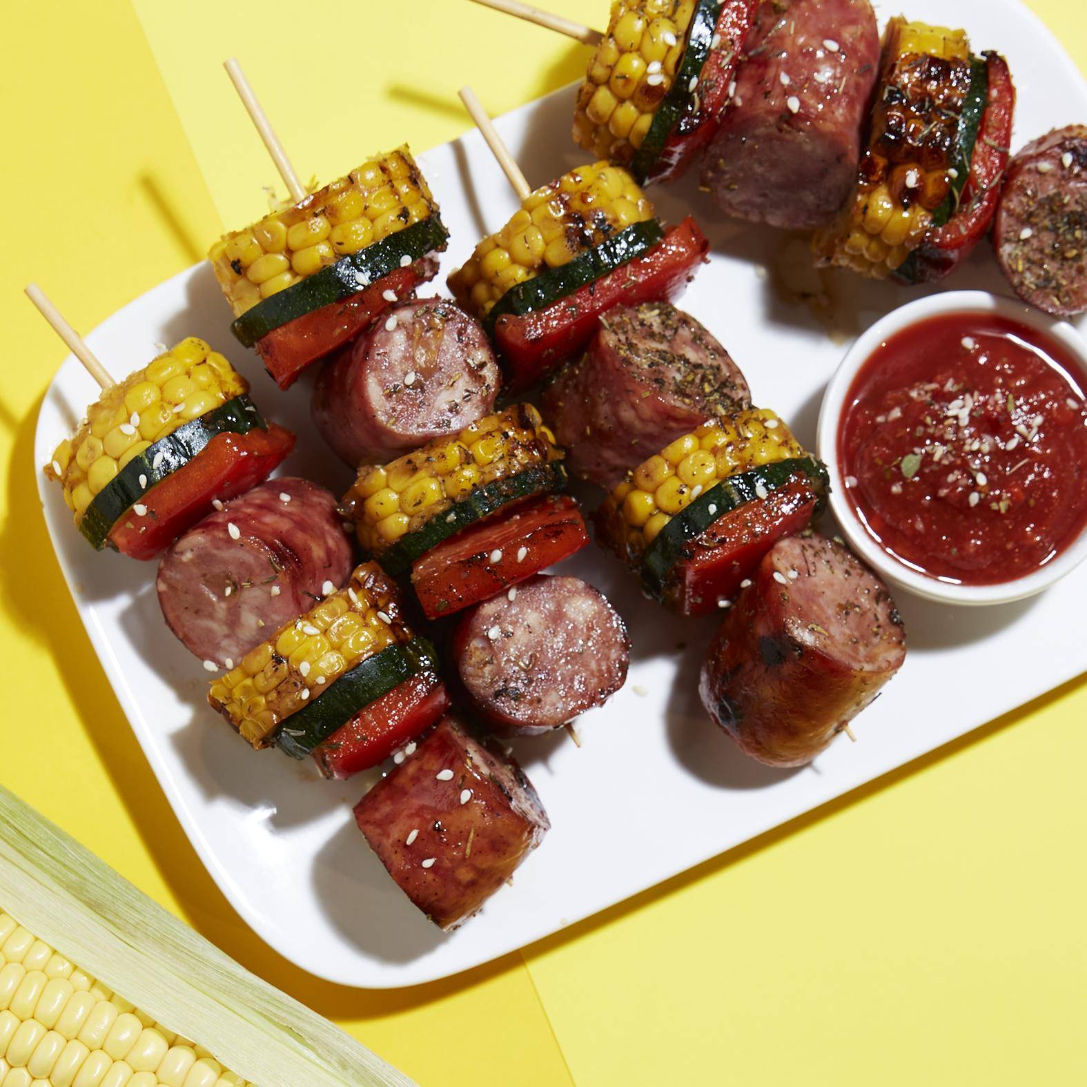 Brochettes de saucisses aux légumes - Recette OptiGrill 2in1 | Tefal