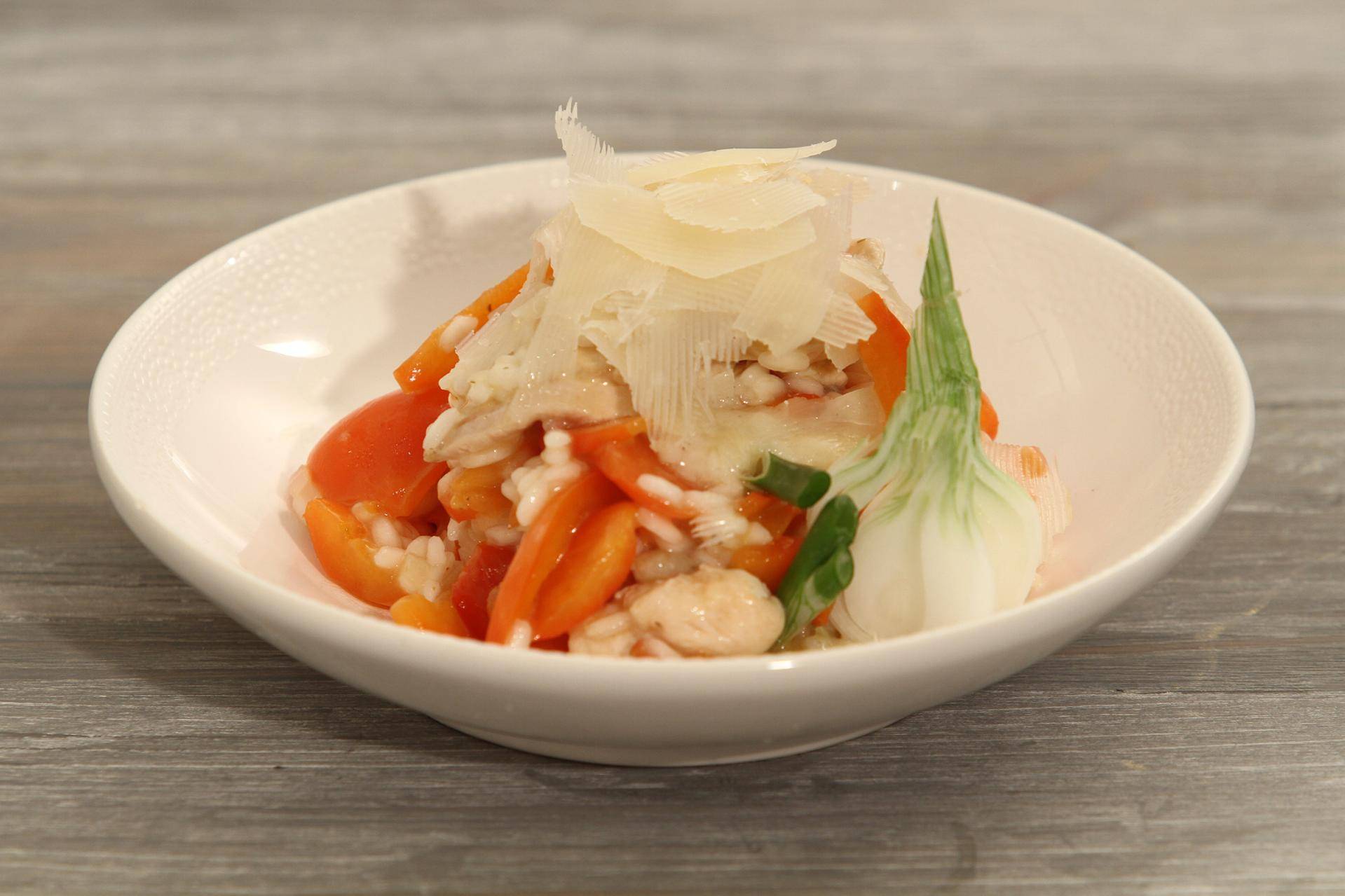 Risotto et fricassée poulet-poivrons - Recette Balance de cuisine | Tefal