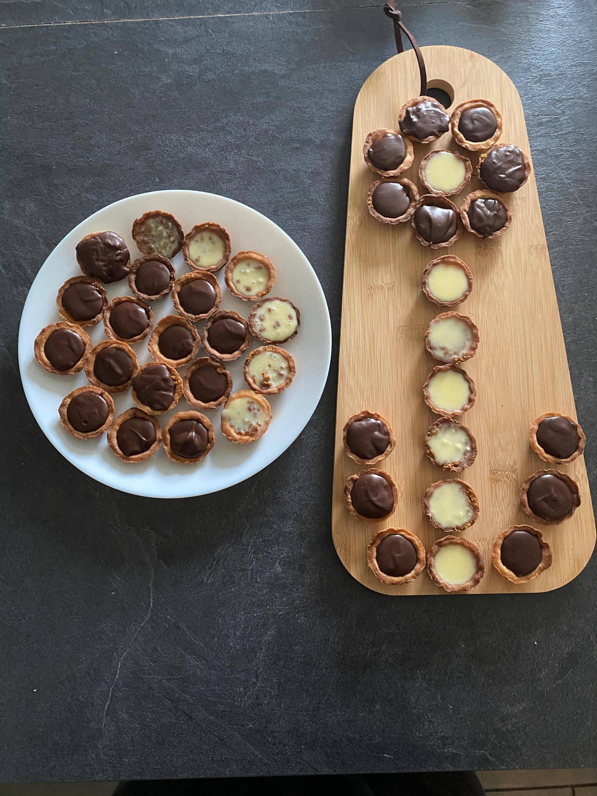 Mini tartelettes chocolat au lait et blanc spéculos - Recette Cake Factory | Tefal