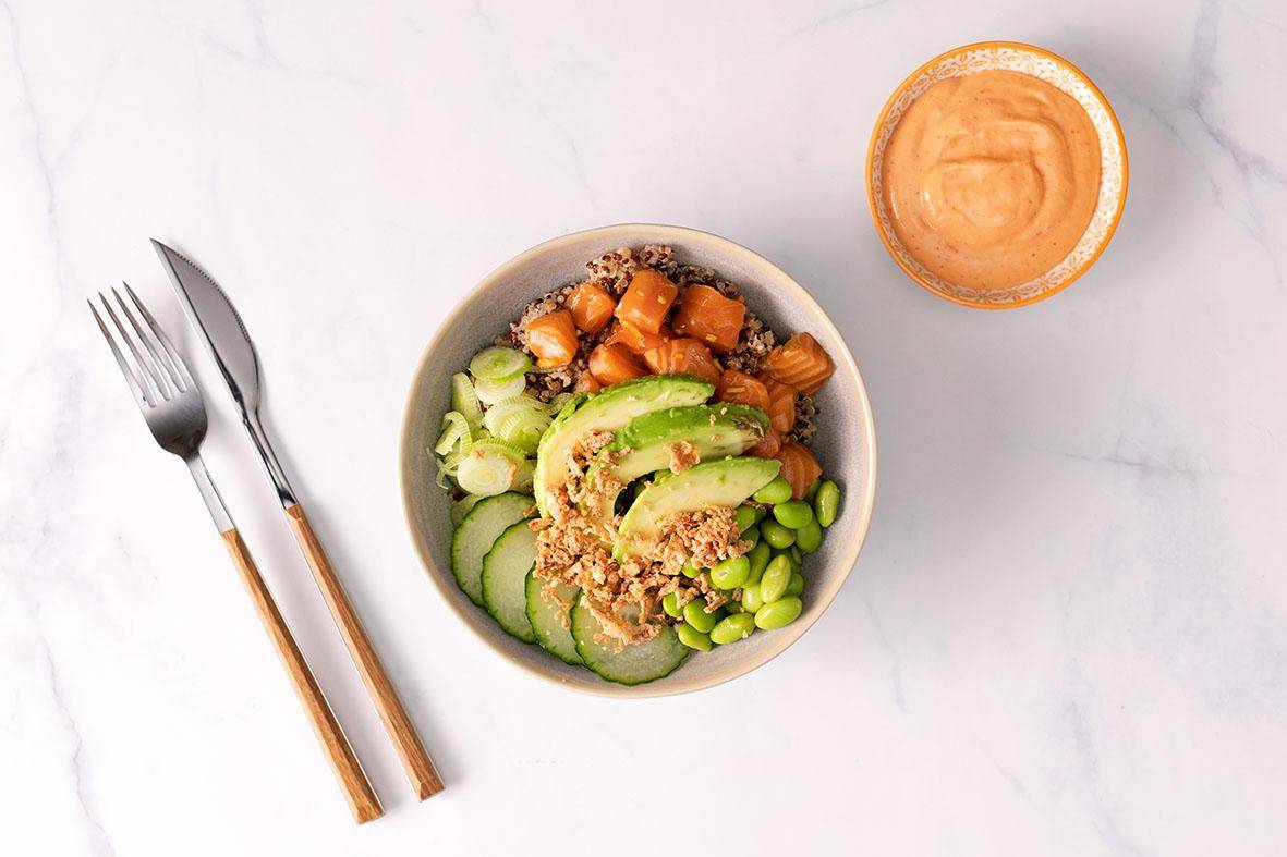 Poke bol quinoa et saumon - Recette undefined | Tefal
