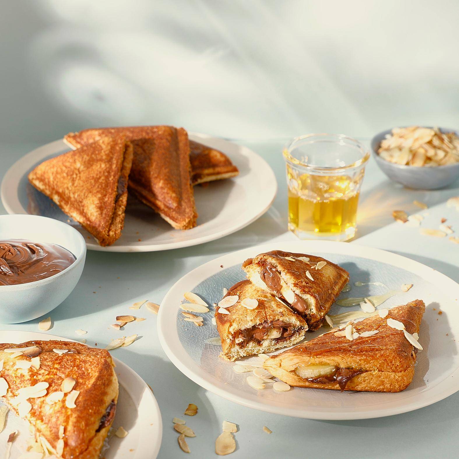Geroosterd briochebrood met banaan en chocolade - Recette Snack Collection MECHANICAL | Tefal