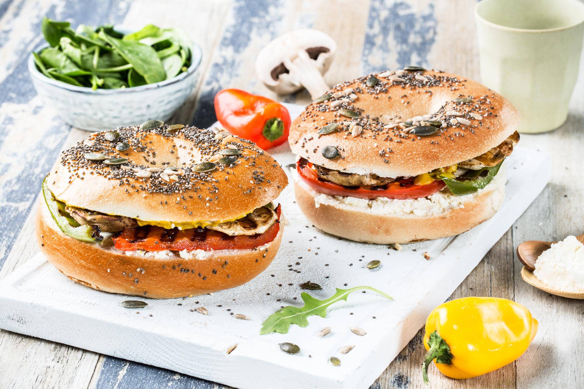 Vegetarische bagel - Recette OptiGrill + | Tefal