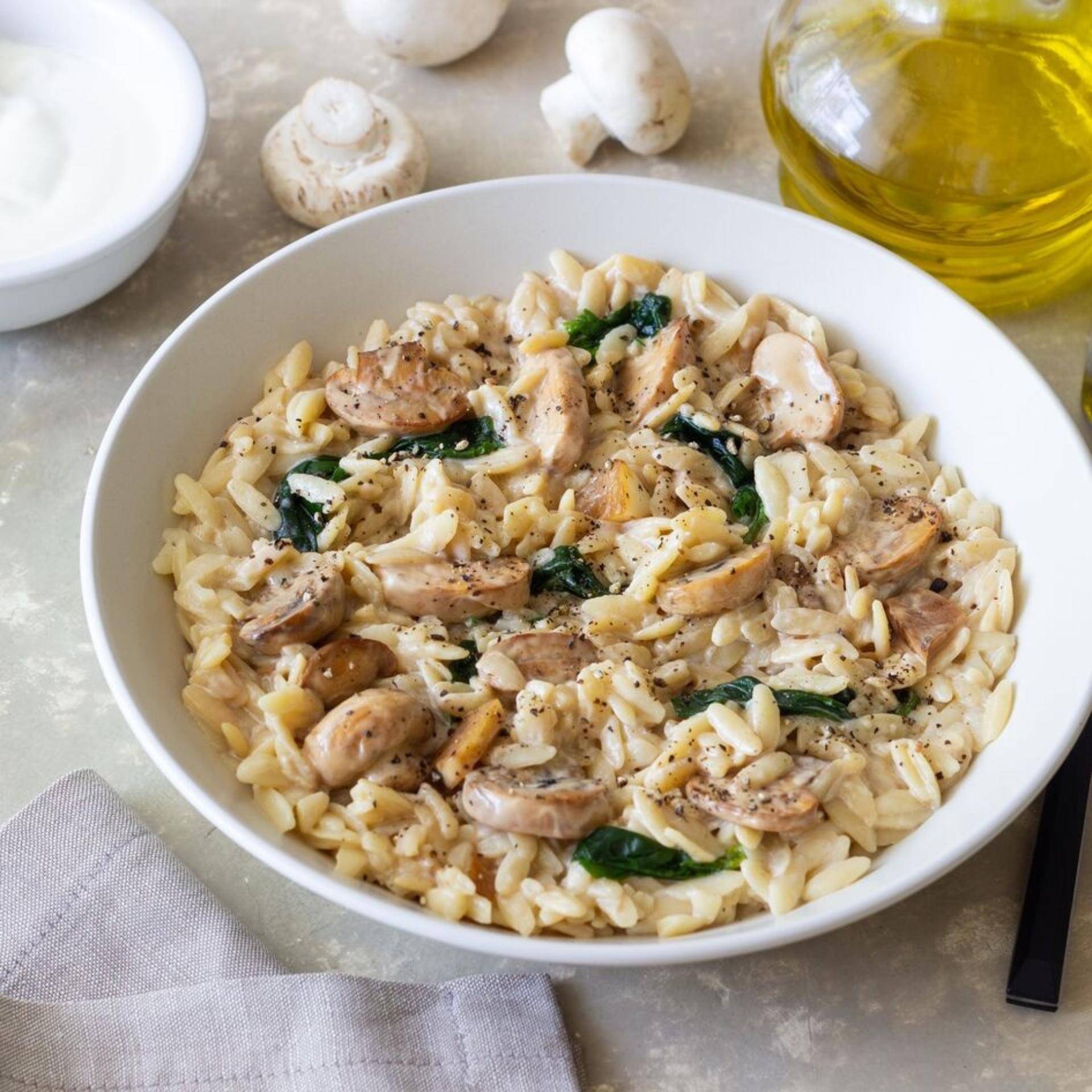 One-pot orzo aux champignons et épinards - Recette Poêles et Casseroles | Tefal