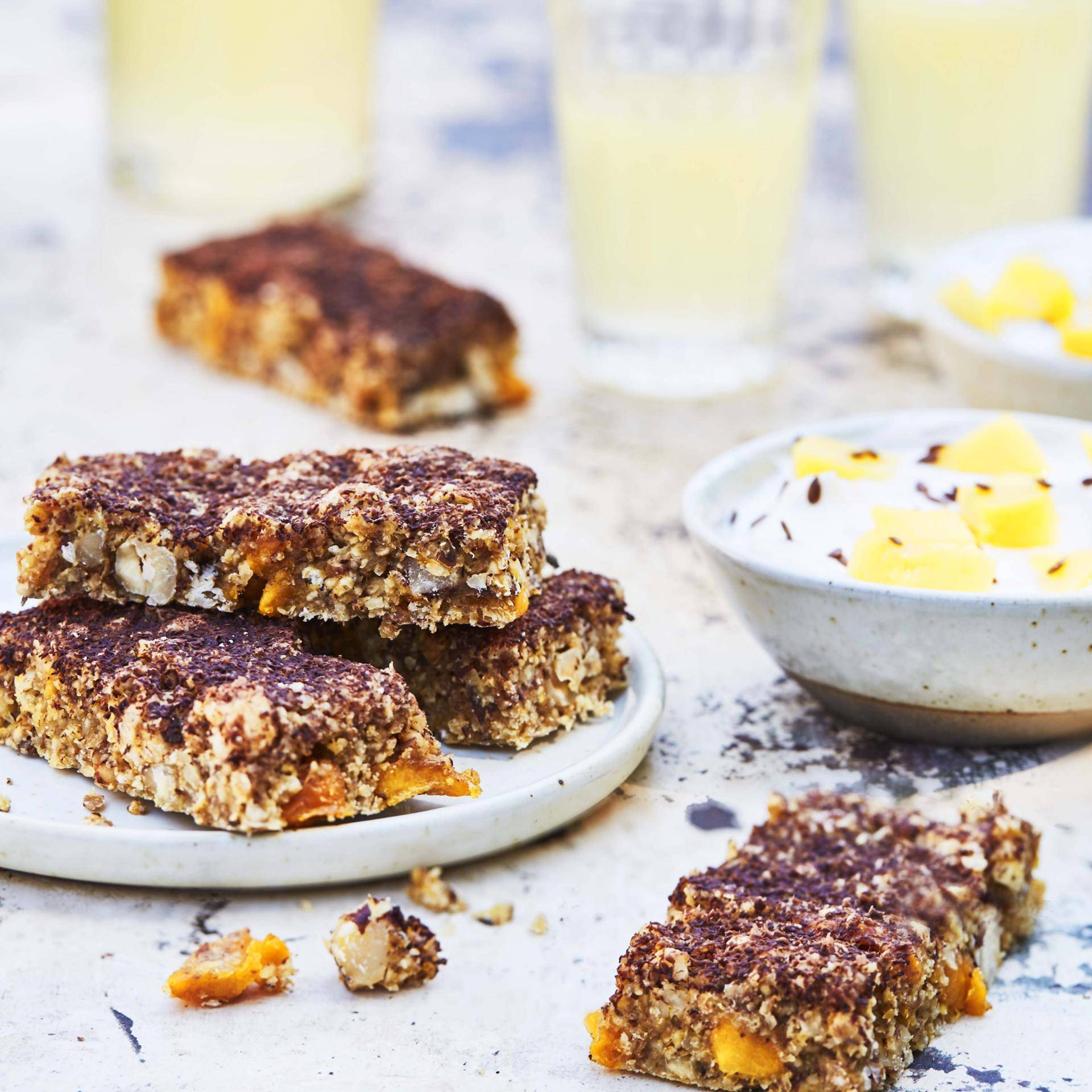 Graanrepen met mango en hazelnoten - Recette Cake Factory | Tefal