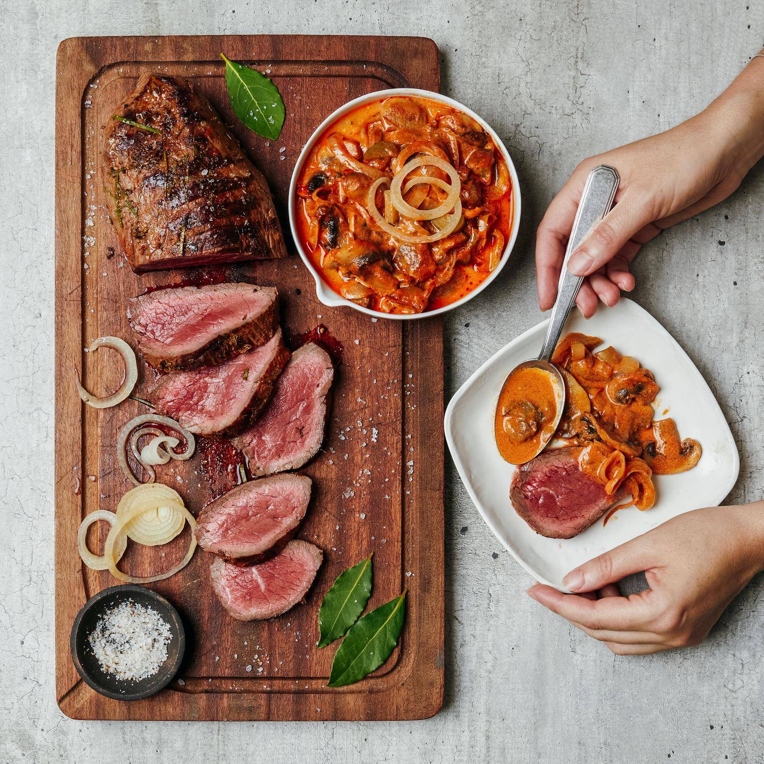 Bœuf grillé et champignons en sauce strogonoff - Recette OptiGrill 2in1 | Tefal