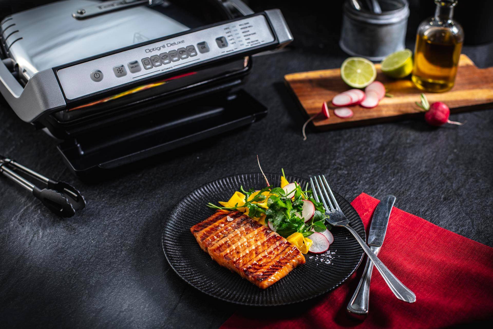 Saumon glacé avec salade sauvage - Recette OptiGrill + | Tefal