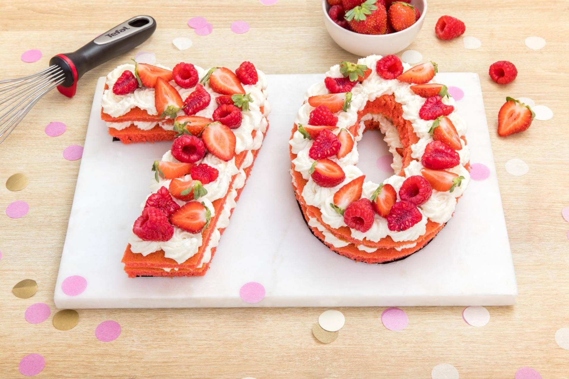 Number Cake Red Velvet 70 ans - Recette Moules à gâteaux | Tefal