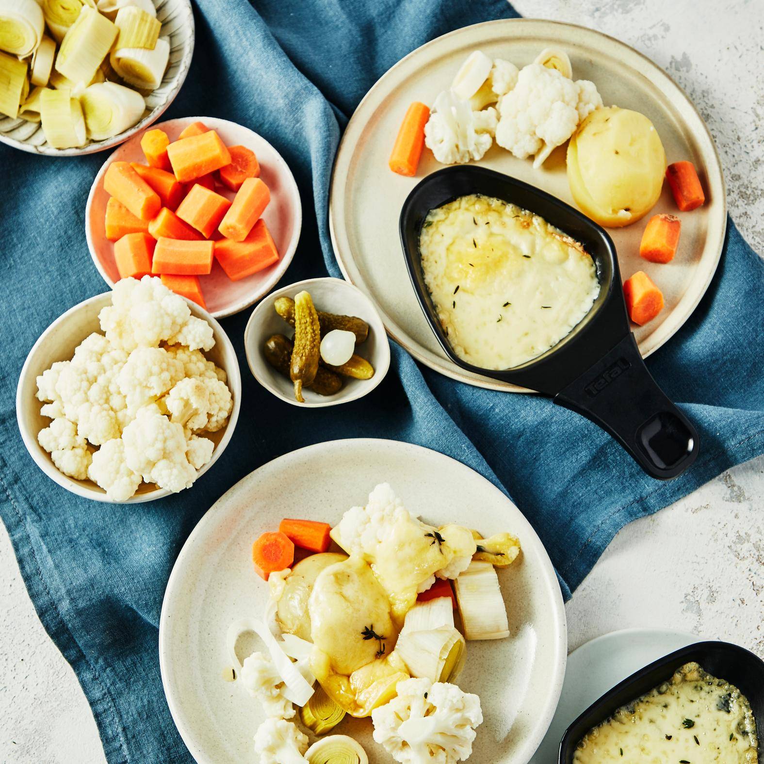 Raclette végétarienne - Recette Raclettes fondues pierrades | Tefal