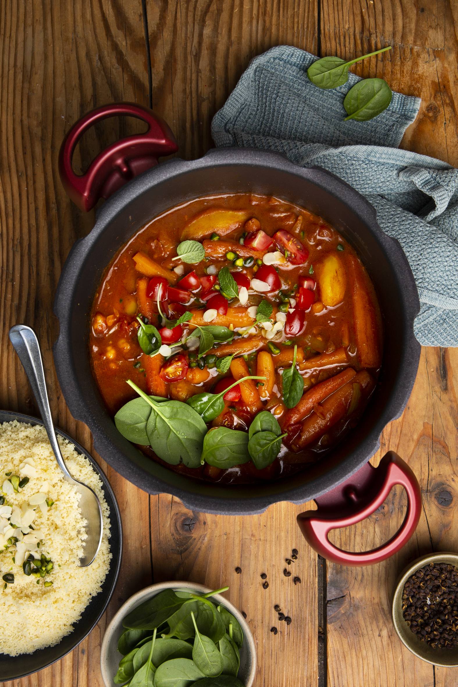 Couscous carottes , pois chiches et épinards - Recette undefined | Tefal