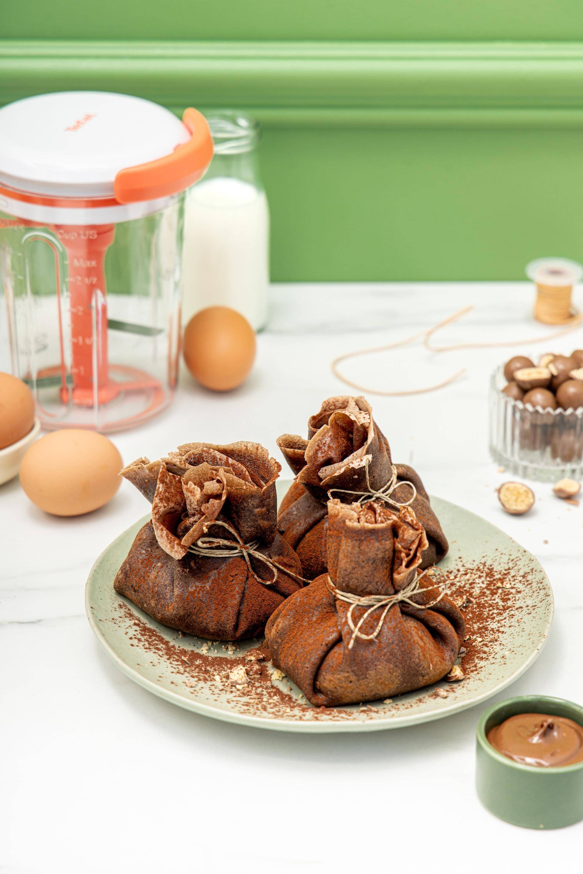 Aumônières de crêpe 100 pour cent choco - Recette Poêles et Casseroles | Tefal