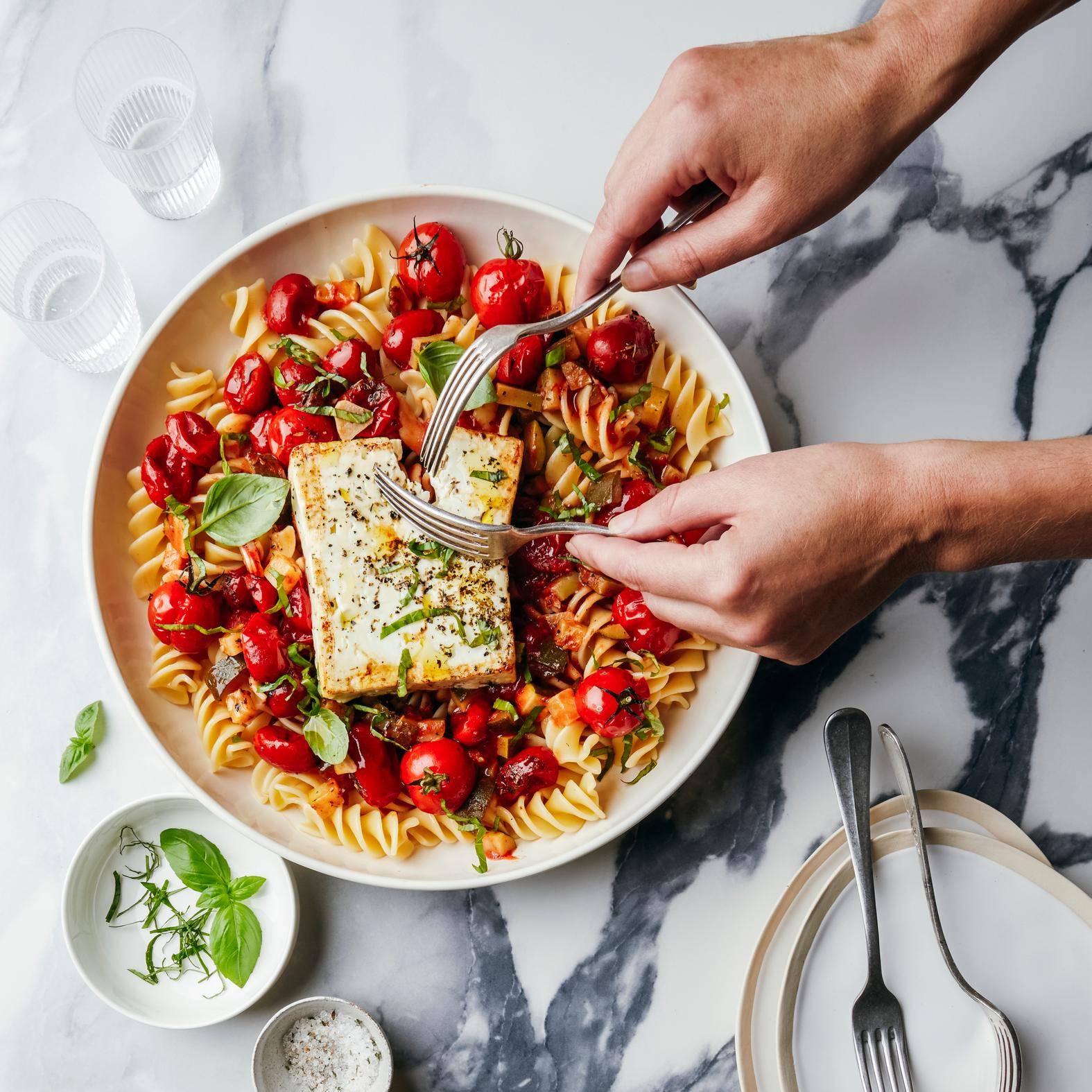 Pasta met gebakken feta - Recette OptiGrill 2in1 | Tefal