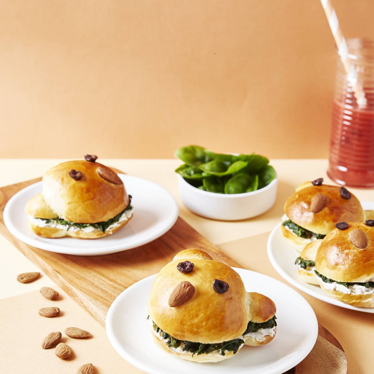 Buns koalas fourrés aux épinards - Recette Cake Factory | Tefal