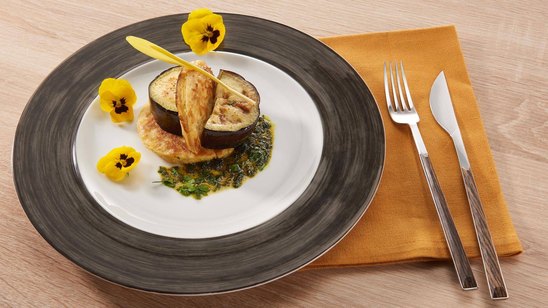 Mini galettes de pois chiches et aubergines grillées, au curry - Recette Poêles et Casseroles | Tefal