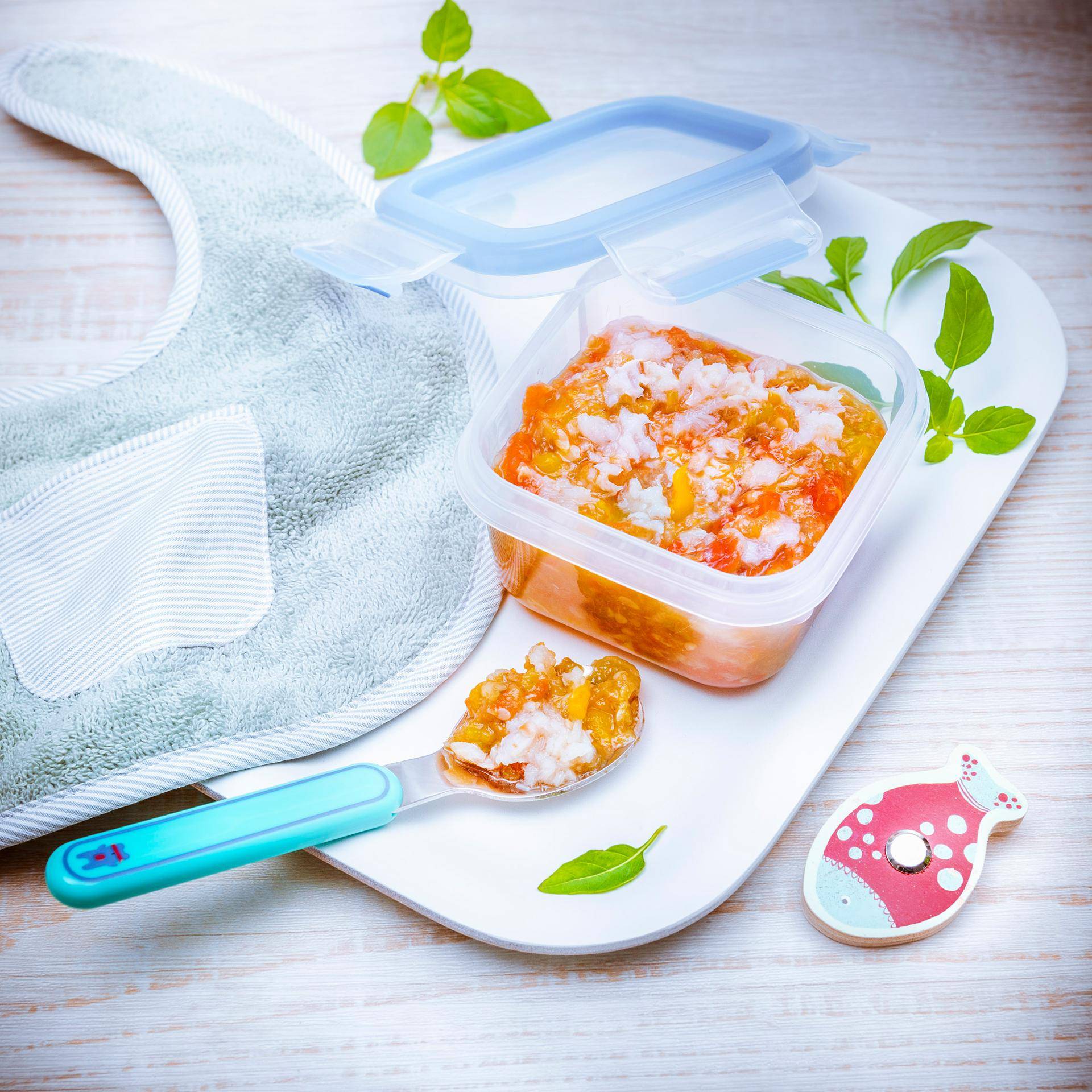 Ratatouille au colin et basilic à partir de 9 mois - Recette undefined | Tefal