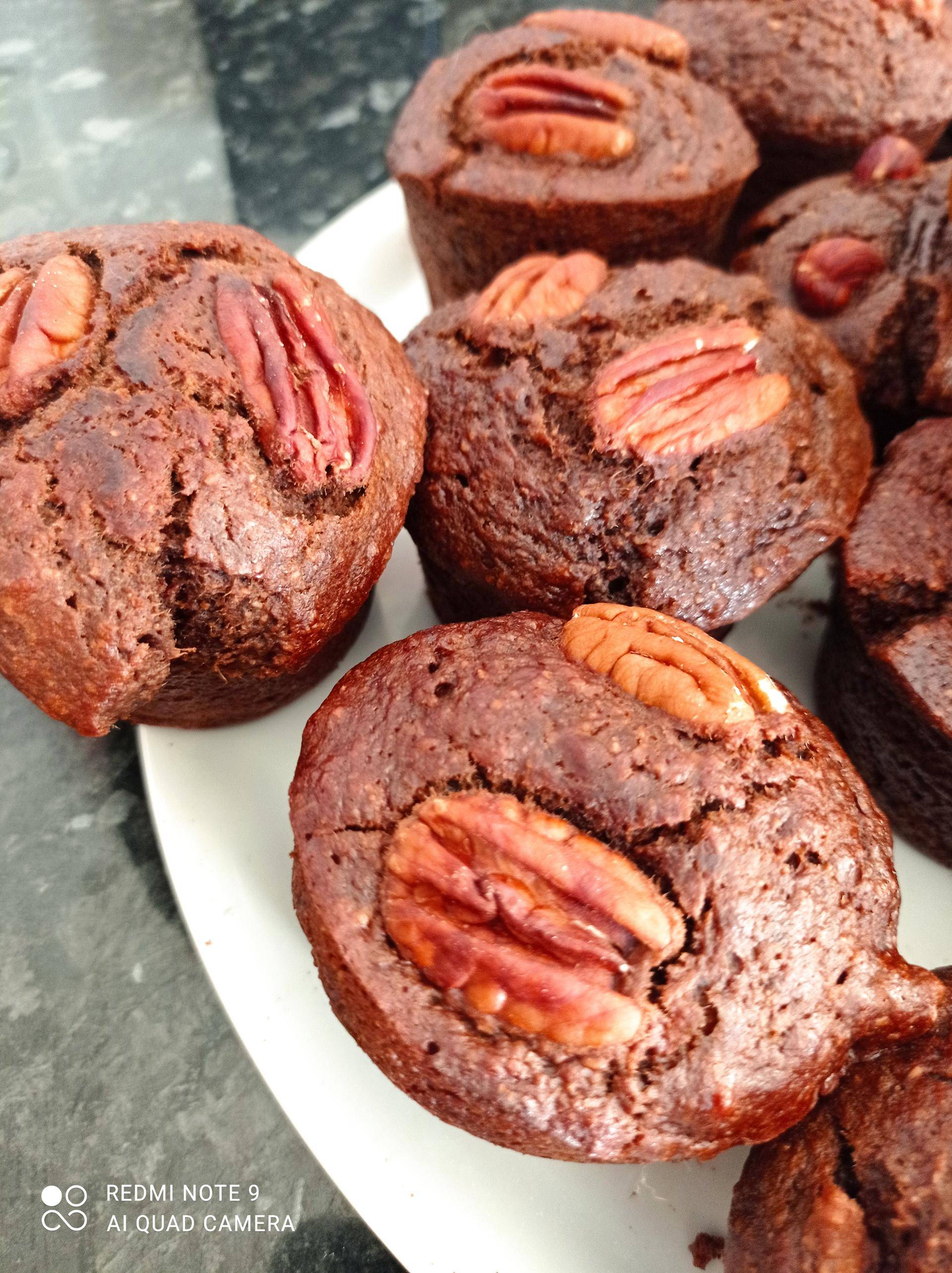 Muffins chocolat banane et noix de pécan - Recette Cake Factory | Tefal