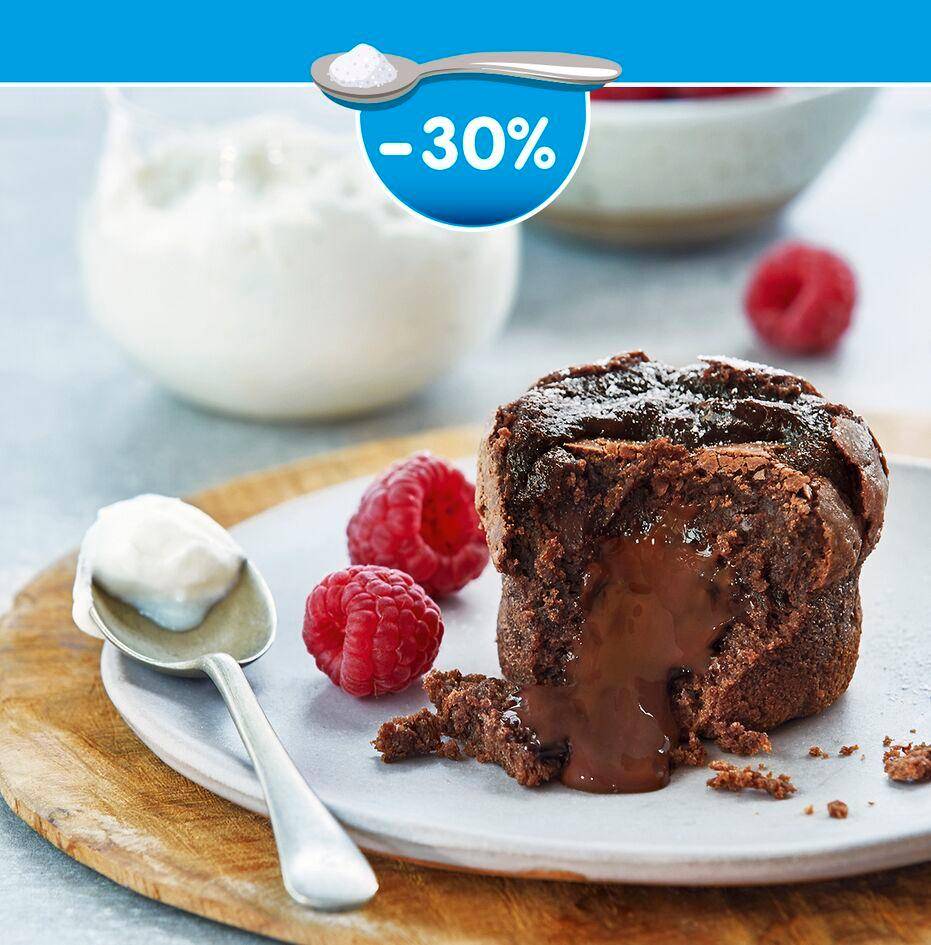 Cœurs coulants au chocolat réduit en sucre - Recette Cake Factory | Tefal