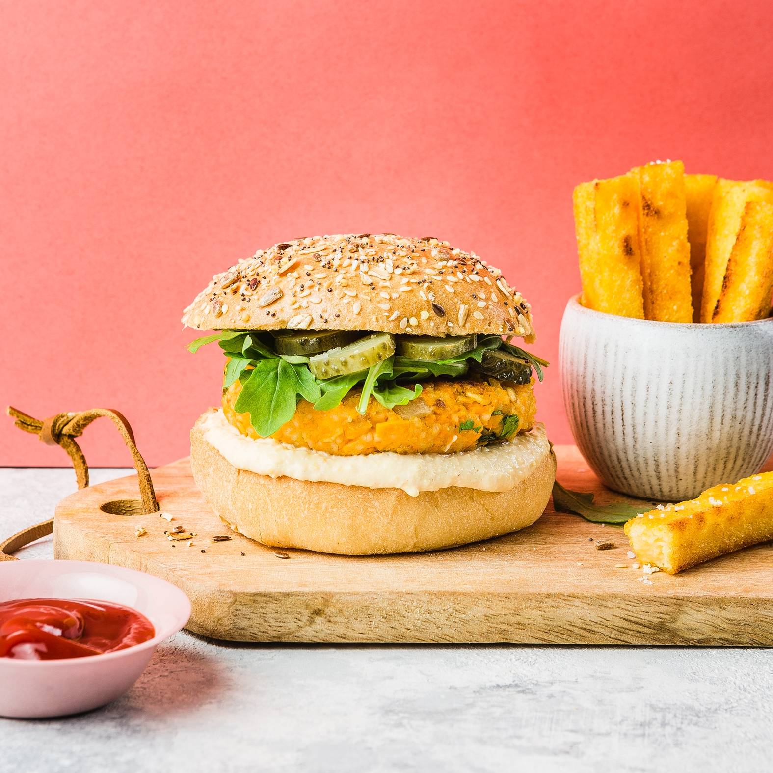 Burger veggie et frites de polenta - Recette Poêles et Casseroles | Tefal