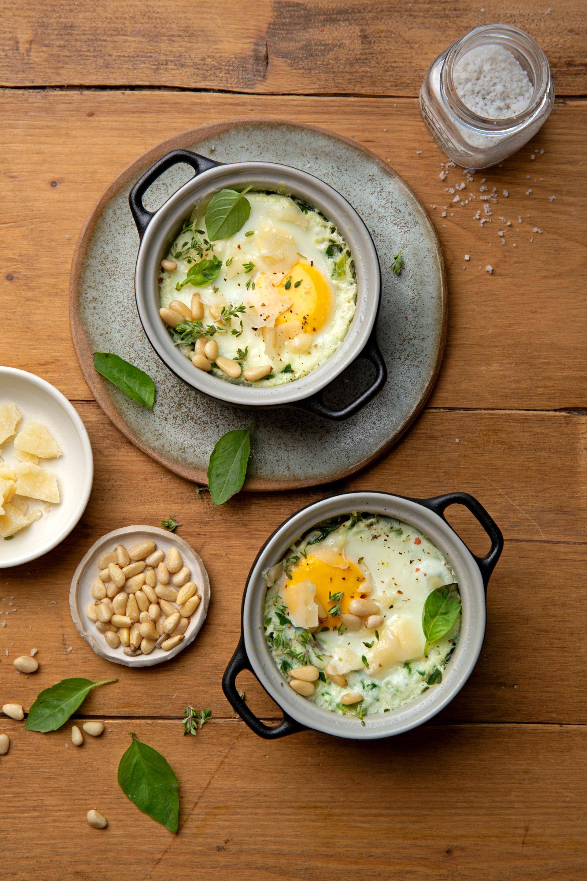 Oeufs cocotte aux épinards et au parmesan - Recette undefined | Tefal