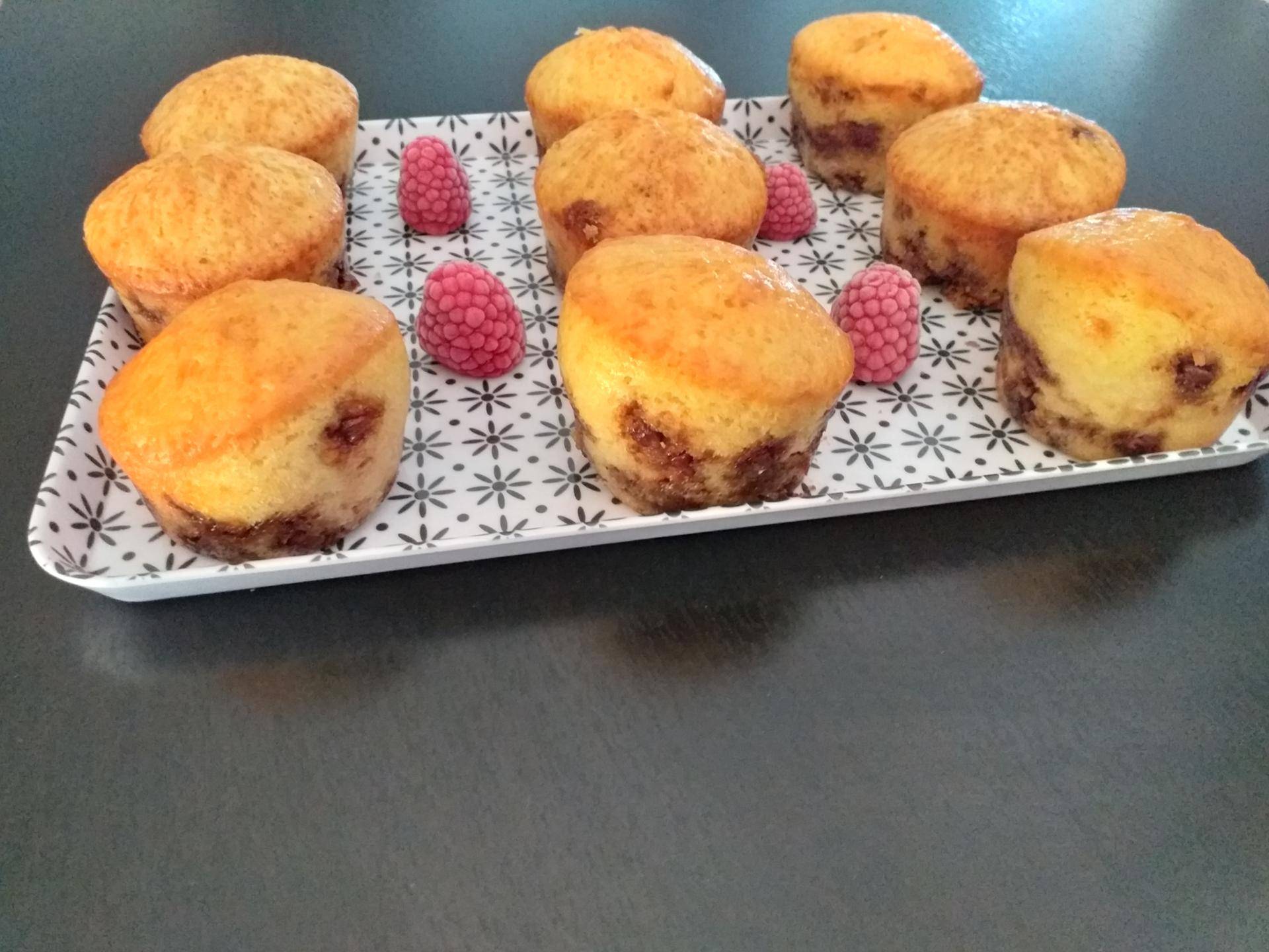Muffins pépite chocolat coeur framboise - Recette Cake Factory | Tefal