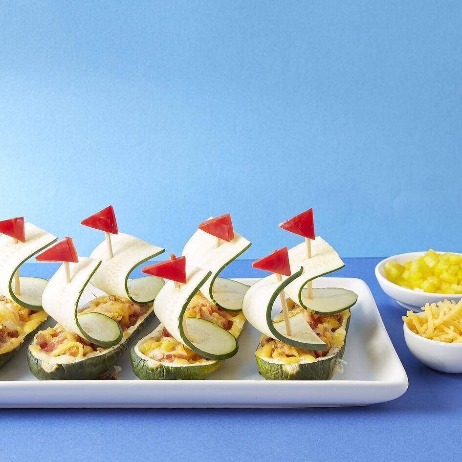 Bateaux courgettes au fromage - Recette Cake Factory | Tefal