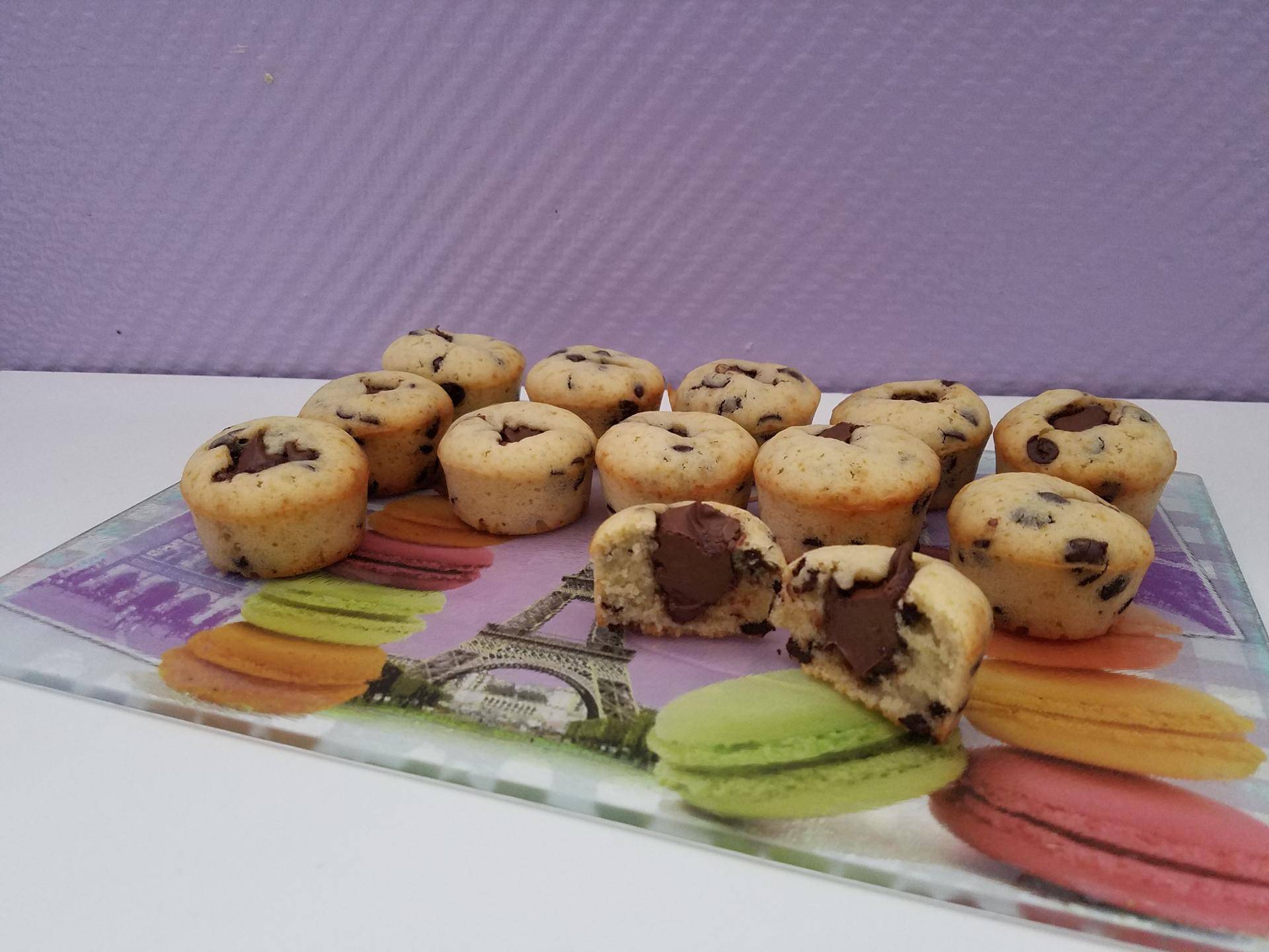 Mini muffin pepite chocolat interieur pate a milka - Recette Cake Factory | Tefal