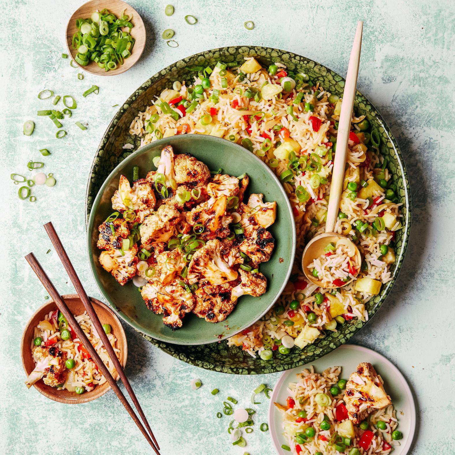 Chou-fleur BBQ et riz sauté à l’ananas - Recette OptiGrill 2in1 | Tefal