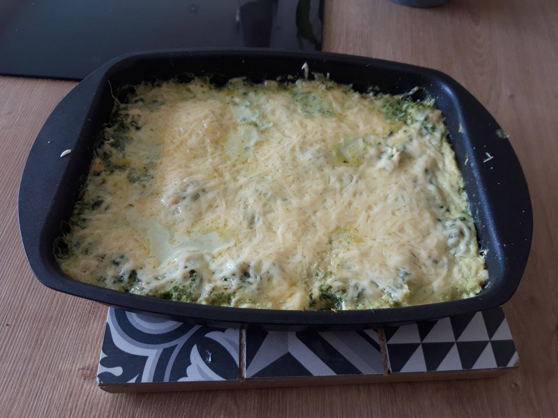 Gratin de raviole saumon epinard - Recette Cake Factory | Tefal