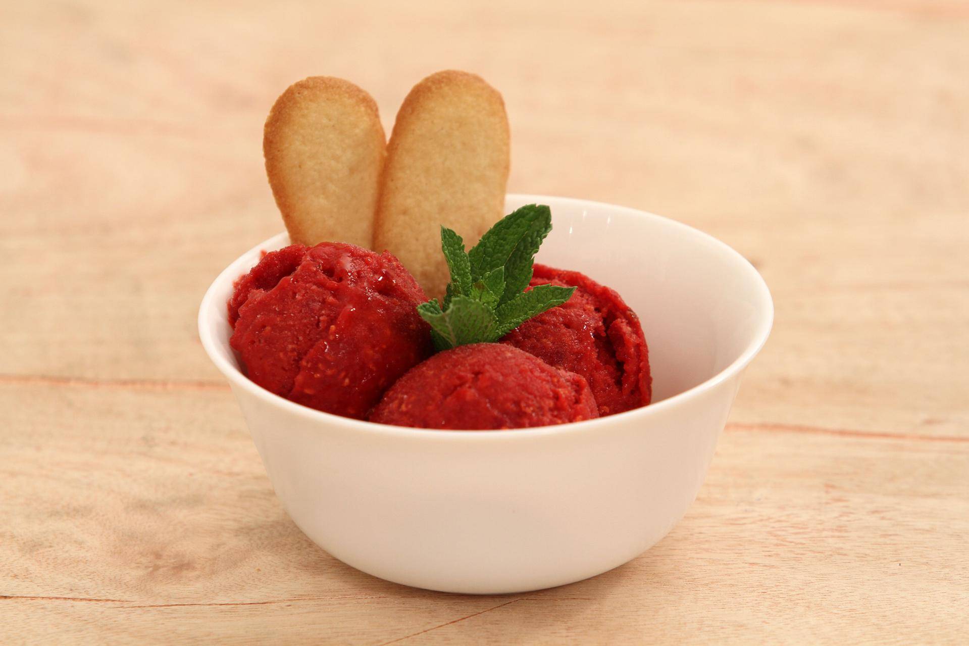 Sorbet minute framboise et poivre - Recette Balance de cuisine | Tefal