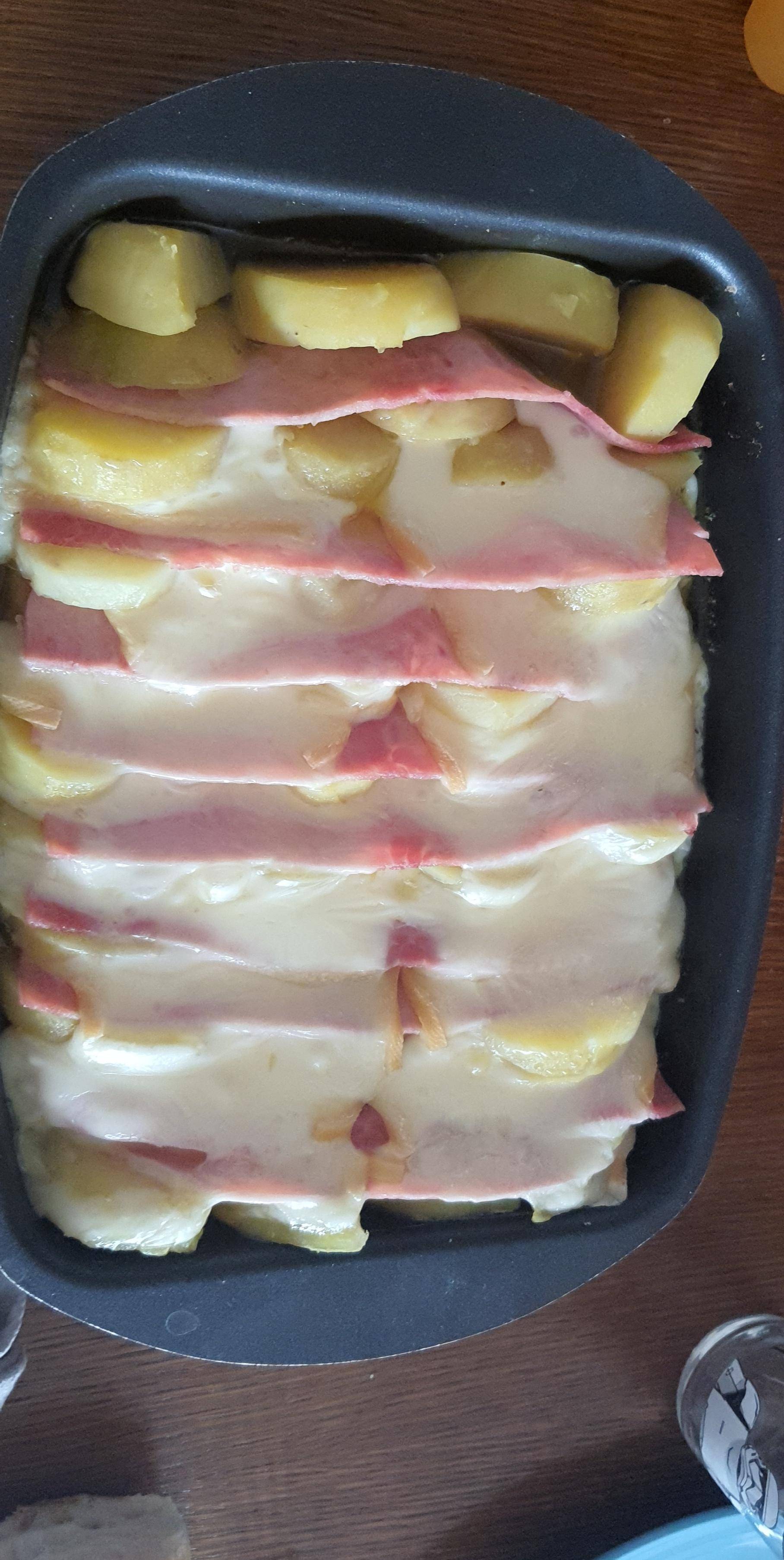 Tian de pomme de terre jambon raclette - Recette Cake Factory | Tefal