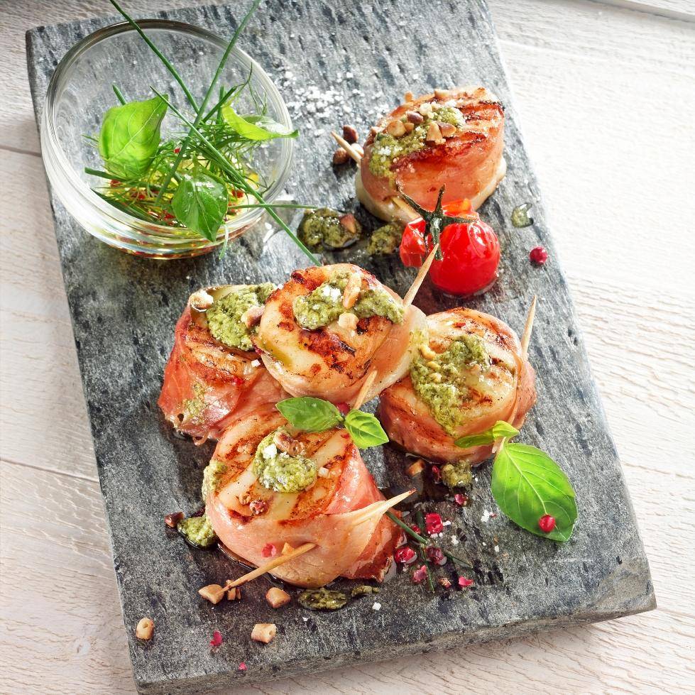 Noix de Saint-Jacques au jambon et pesto de basilic - Recette undefined | Tefal