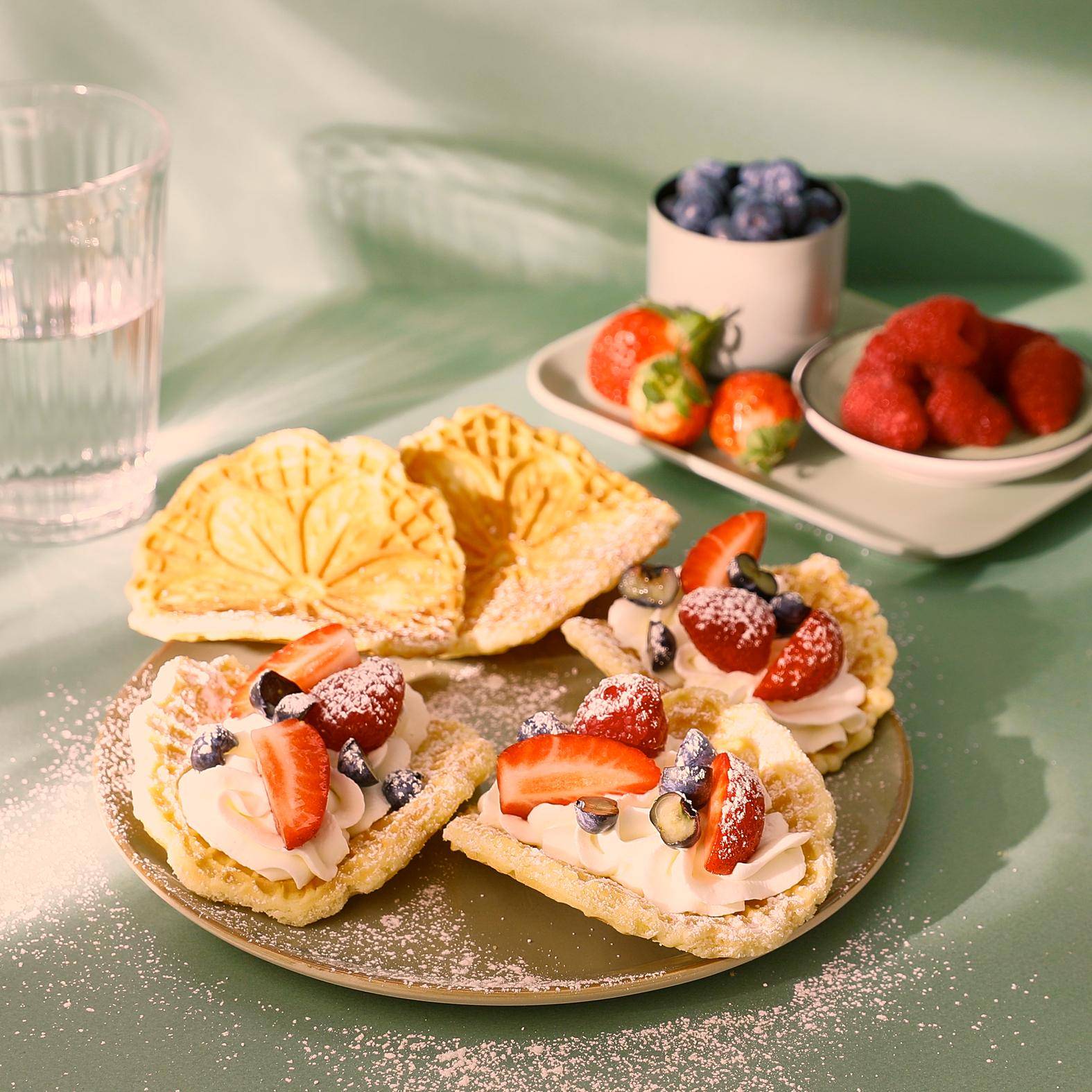 Bricelets au mascarpone et fruits rouges - Recette Snack Collection MECHANICAL | Tefal