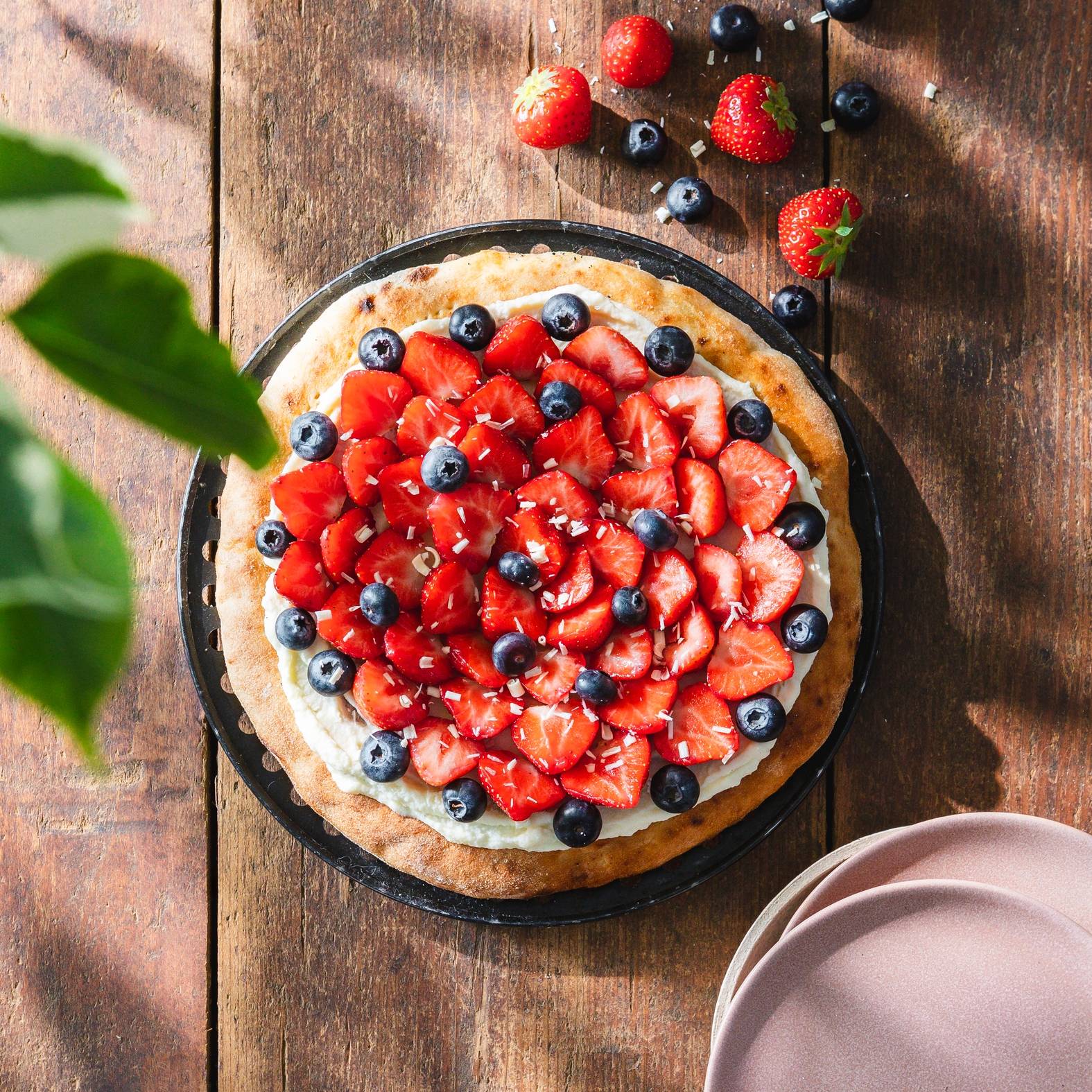 White chocolate and strawberry pizza - Recette Pizza Pronto | Tefal