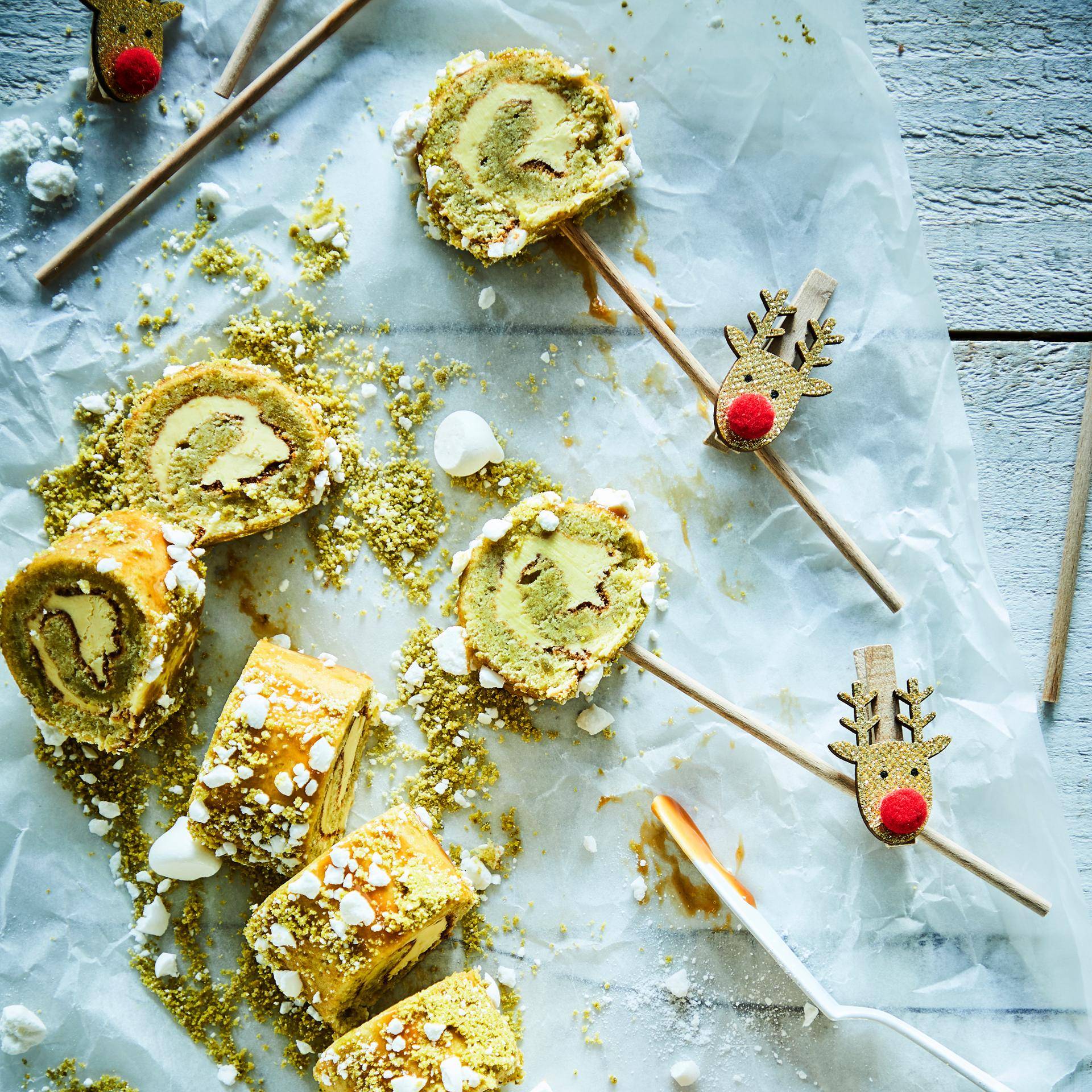 Mini roulés sucettes pistache, mangue et citron vert - Recette Cake Factory | Tefal