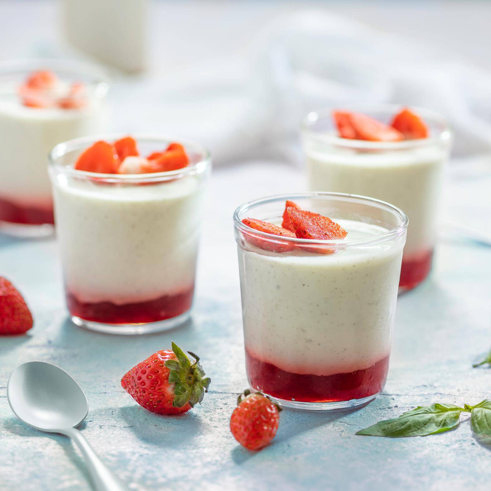 Yaourt fraise, mascarpone et basilic - Recette Cake Factory Infinity | Tefal